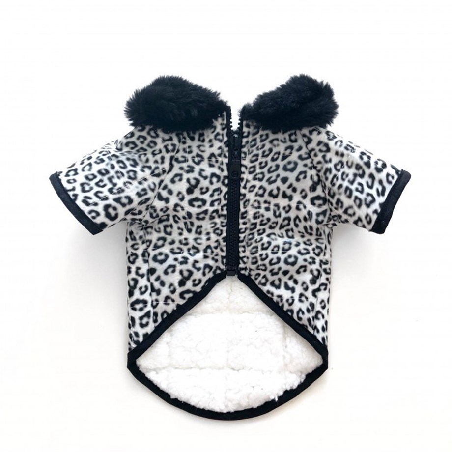 Lolidogs Leopar Desenli içi Peluş Rugan Köpek Montu