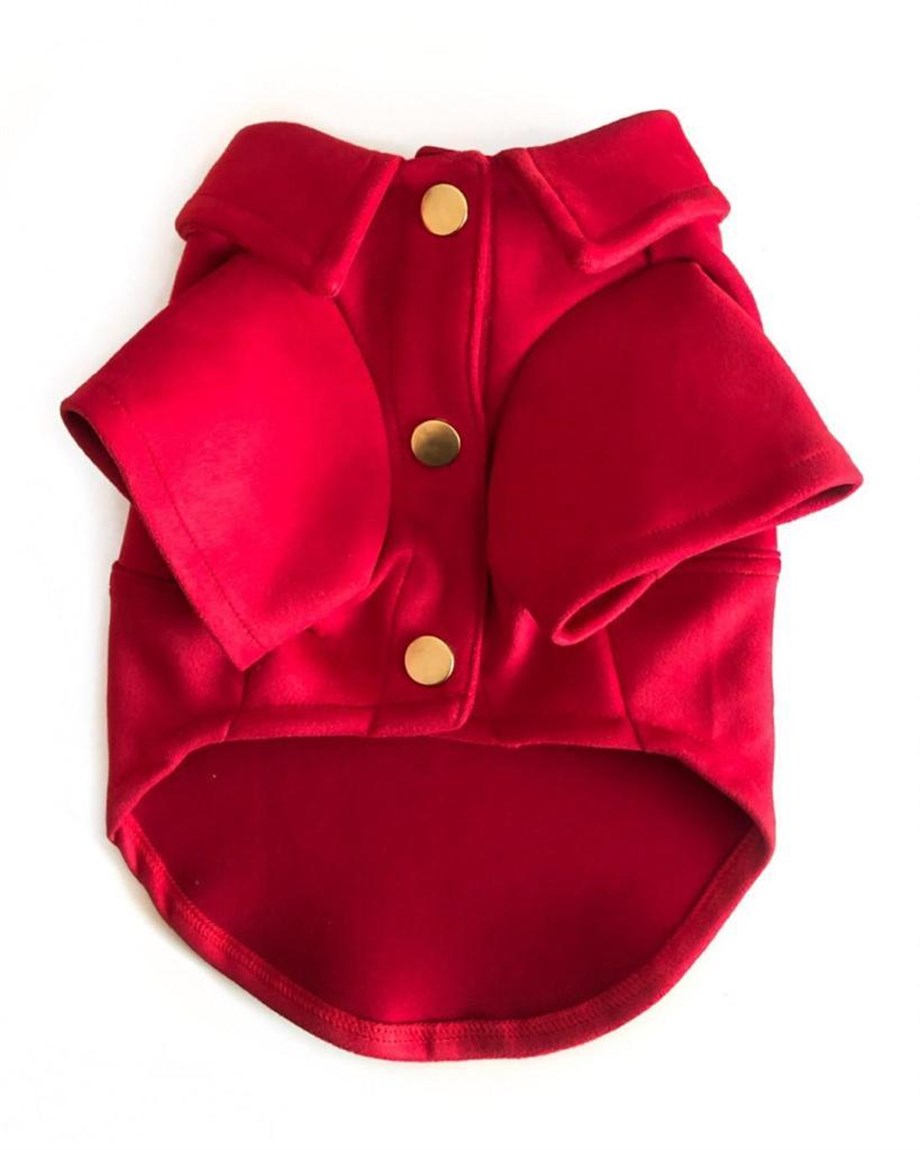 Lolidogs Süet İnce Köpek Ceketi Kırmızı