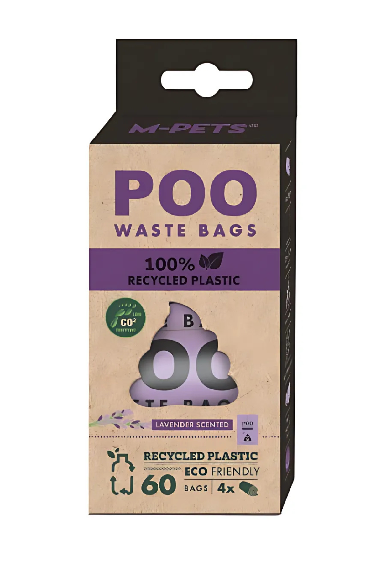 M-Pets POO 100% Recycled Dışkı Poşeti Lavanta Kokulu 4X15 Yaprak 