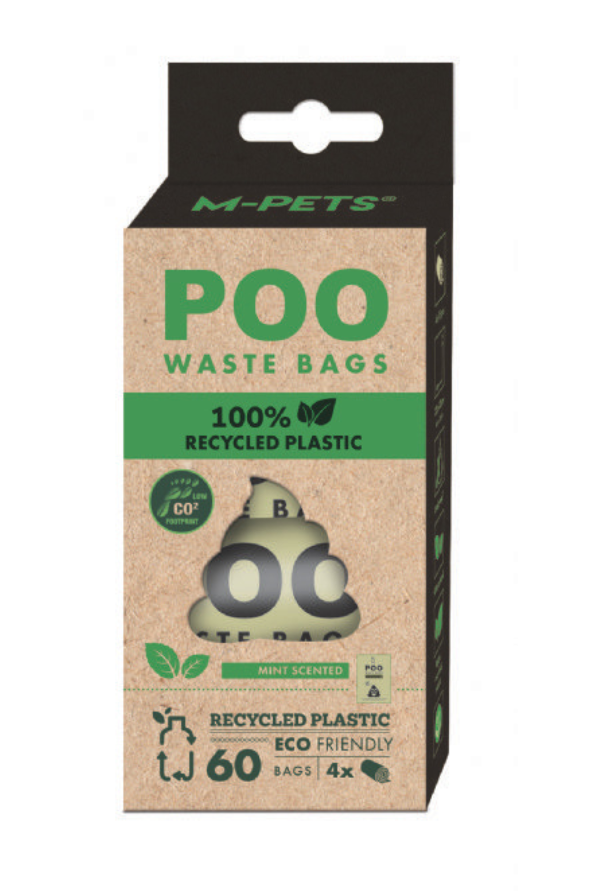 M-Pets POO 100% Recycled Dışkı Poşeti Nane Kokulu 4X15 Yaprak 
