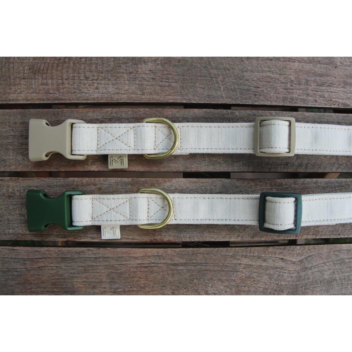 MarsAndMocha Vegan Kanvas Bej Kedi-Köpek Tasması