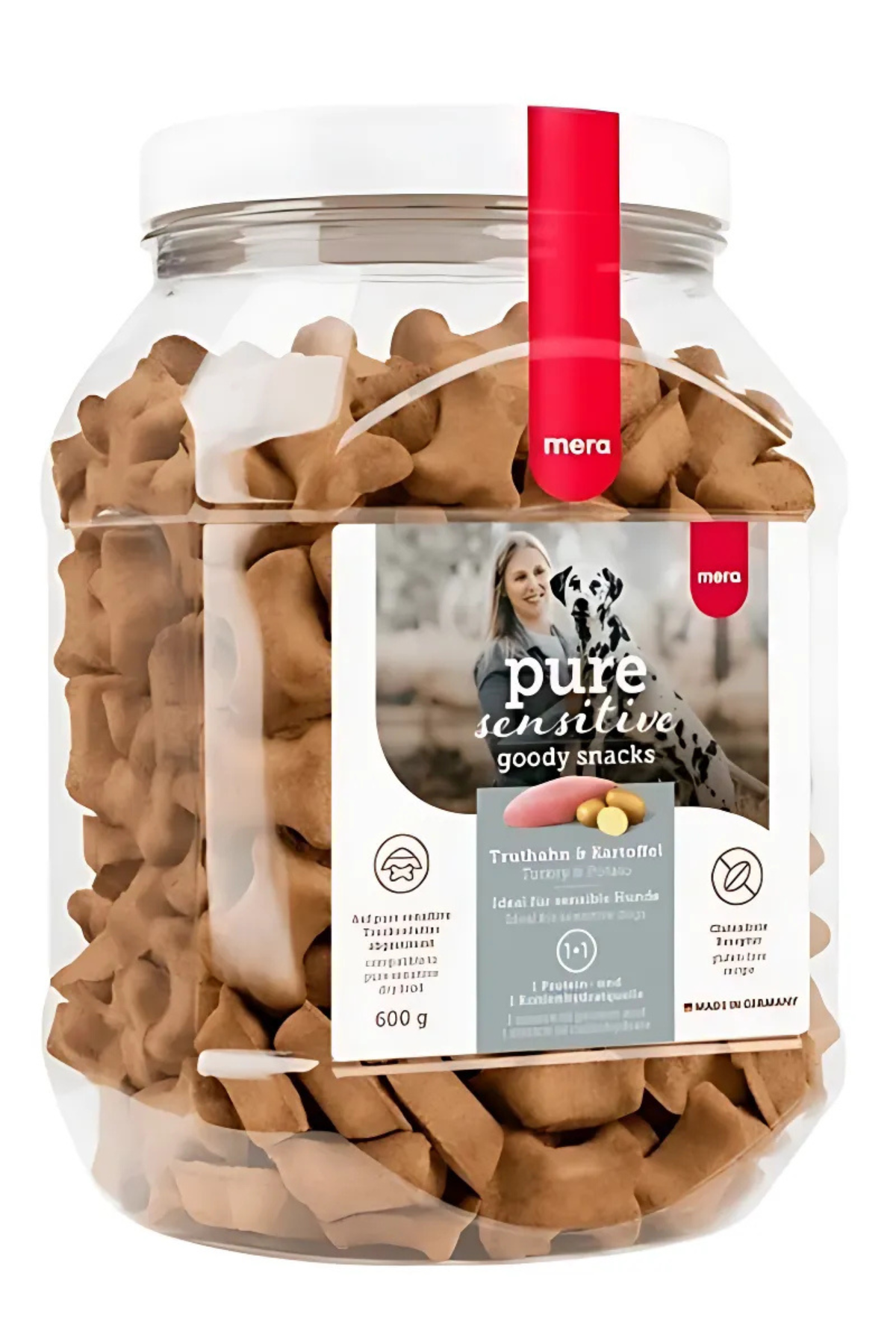 Mera Pure Sensitive Tahılsız Hindi Etli ve Patatesli Bisküvi Köpek Ödül Maması 600 gr