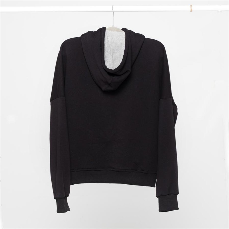 Mons Bons Cozy Oversize Siyah Hoodie