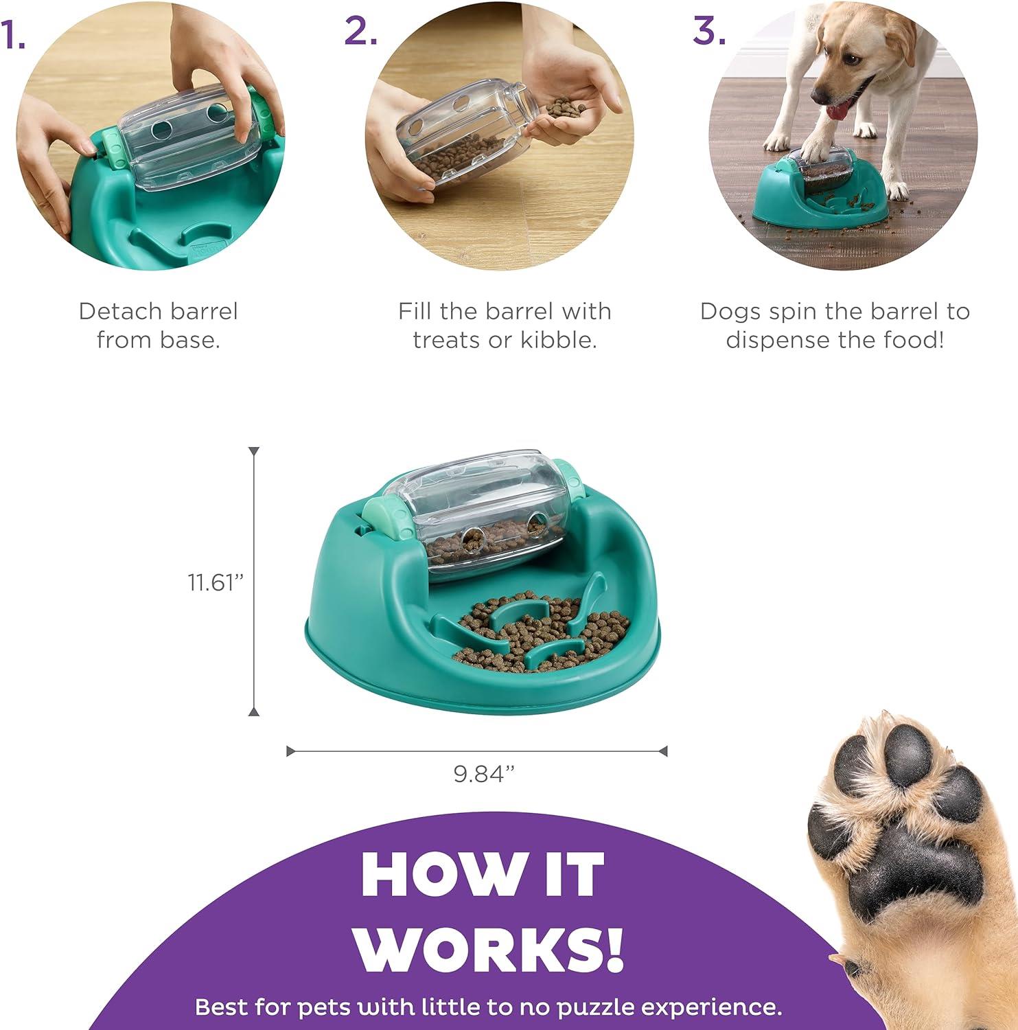 Outward Hound Nina Ottosson Spin N Eat Köpek Maması Bulmaca Besleyici, Yeşil