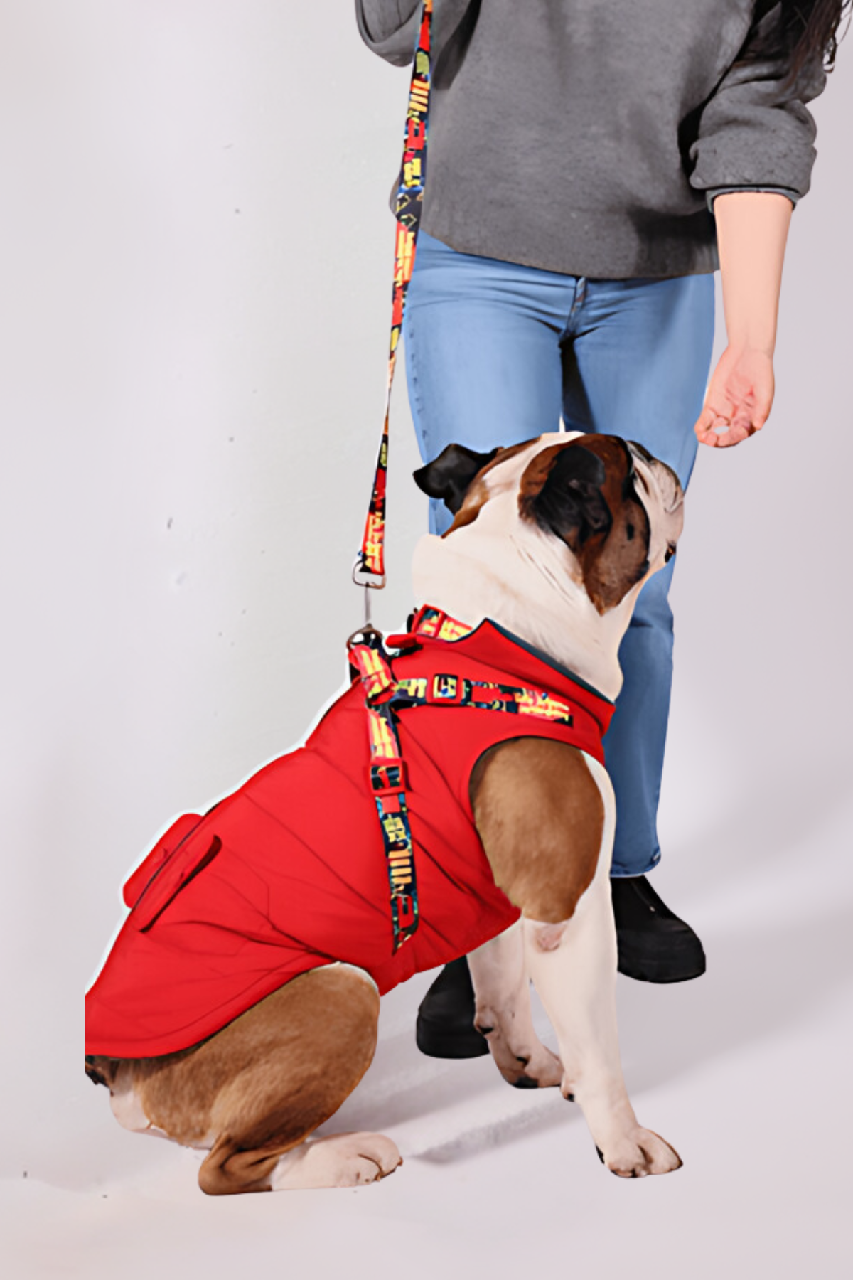 Pawlook Göğüs Tasmalı Köpek Montu Kırmızı