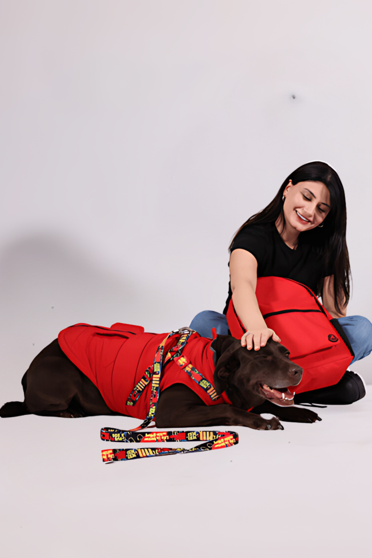 Pawlook Göğüs Tasmalı Köpek Montu Kırmızı