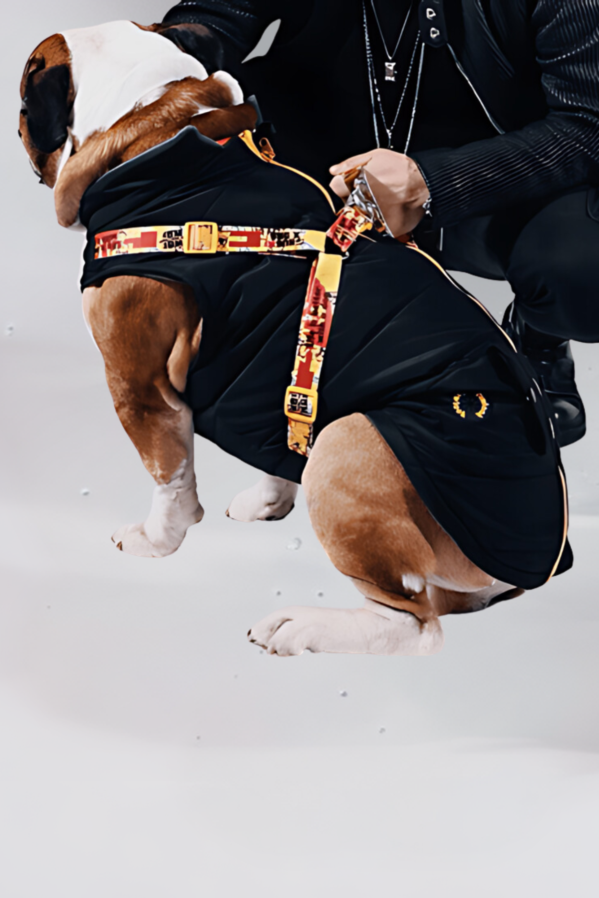 Pawlook Göğüs Tasmalı Köpek Montu Siyah