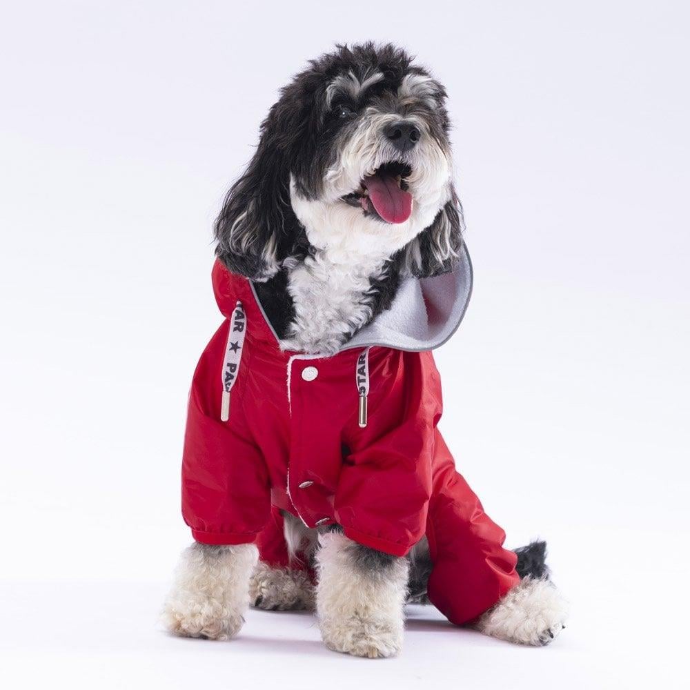 PawStar  Kırmızı Muson Tulum Yağmurluk Küçük ve Orta Irk