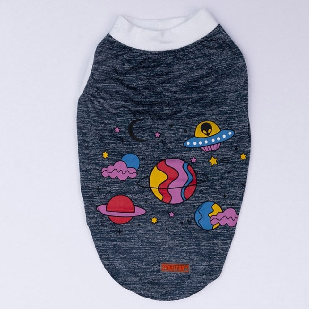 PawStar 24827 Lacivert Space Time T-Shirt Küçük Irk