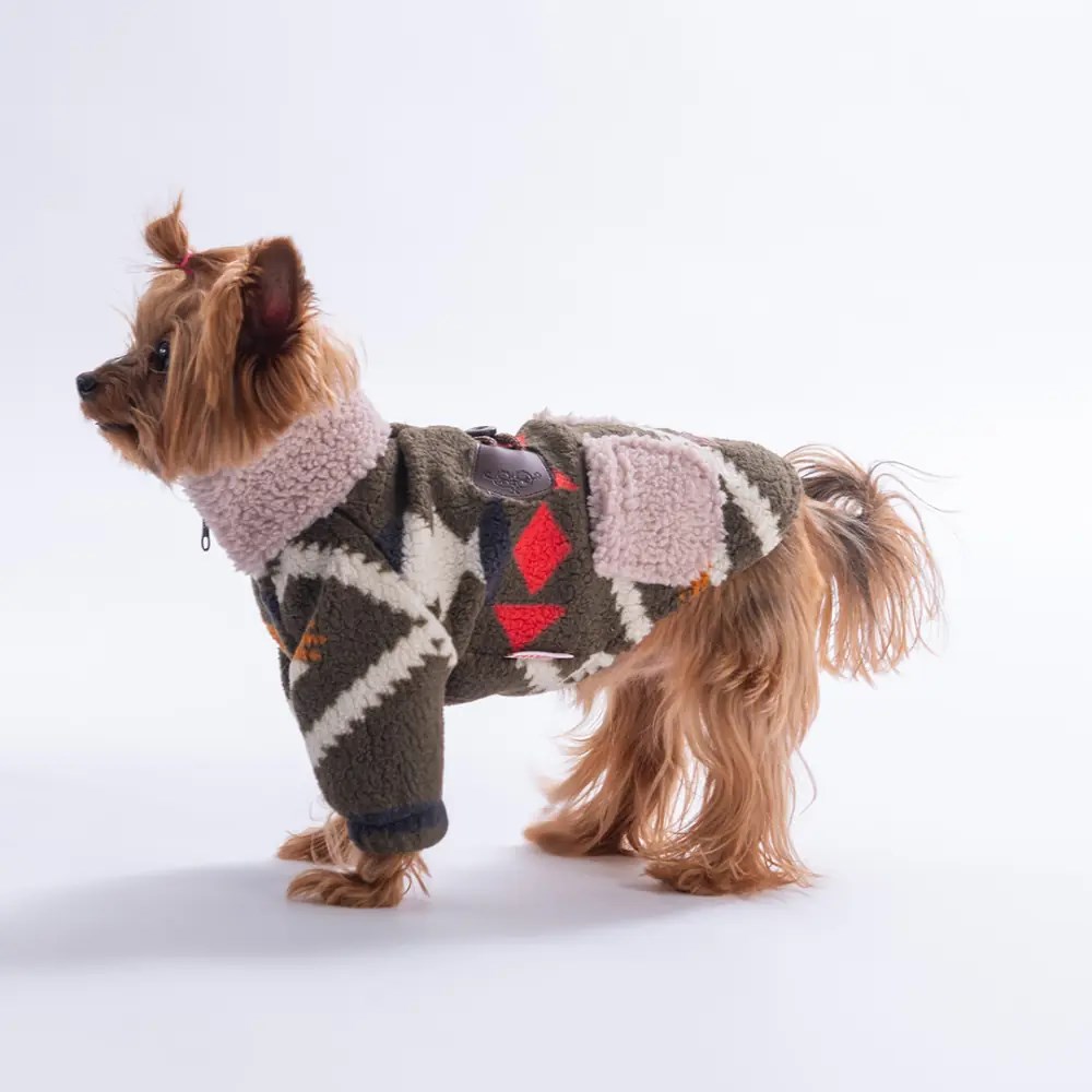 PawStar 25219-Haki Chicago Ethnic Weave Ceket