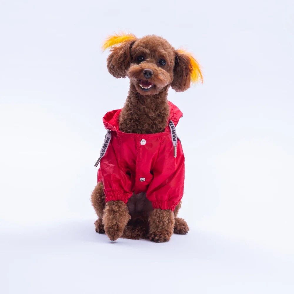 PawStar 25508 Kırmızı Pluvia Yağmurluk Küçük ve Orta Irk