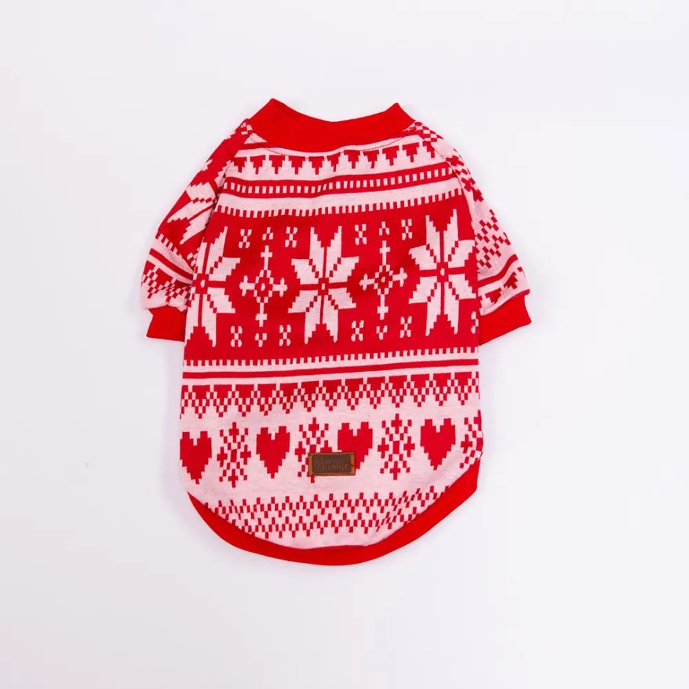 PawStar 25729- Kırmızı Nordic Winter-Snowflake Sweat
