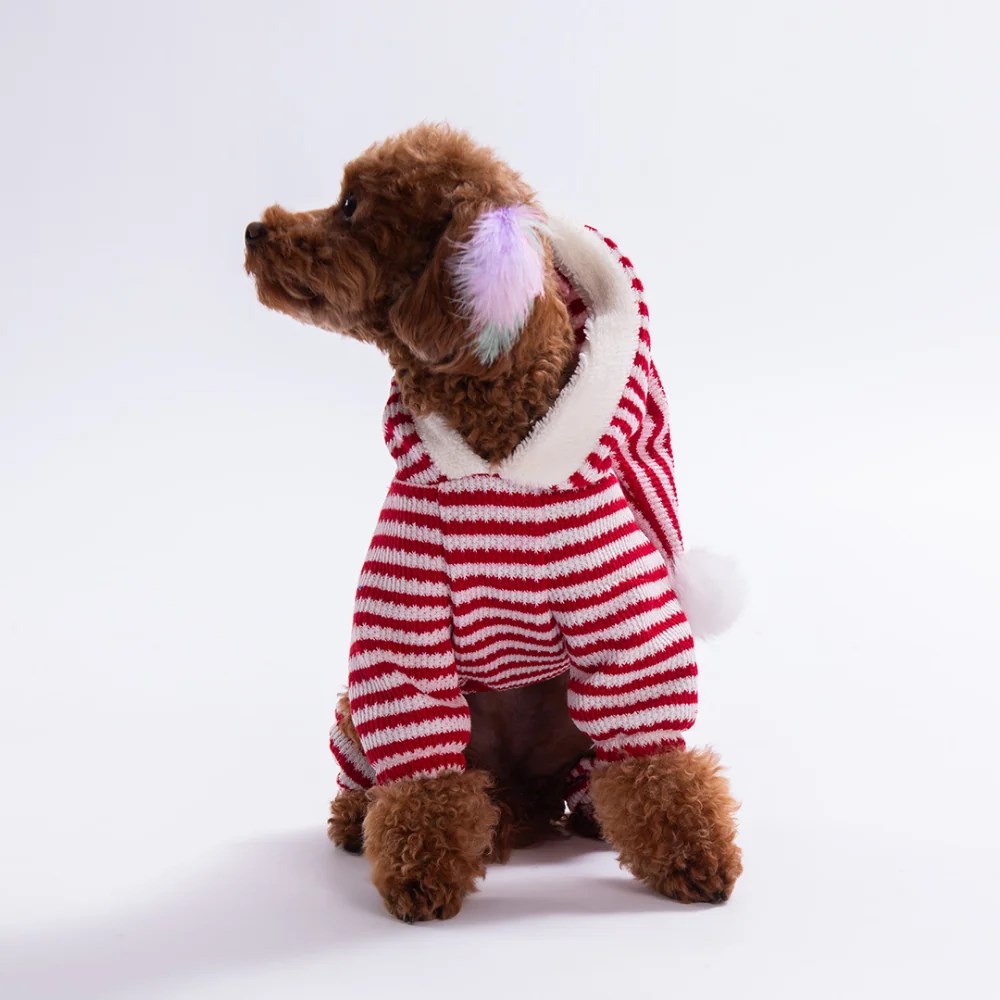 PawStar 25909- Elf Stripe Kapşonlu Tulum