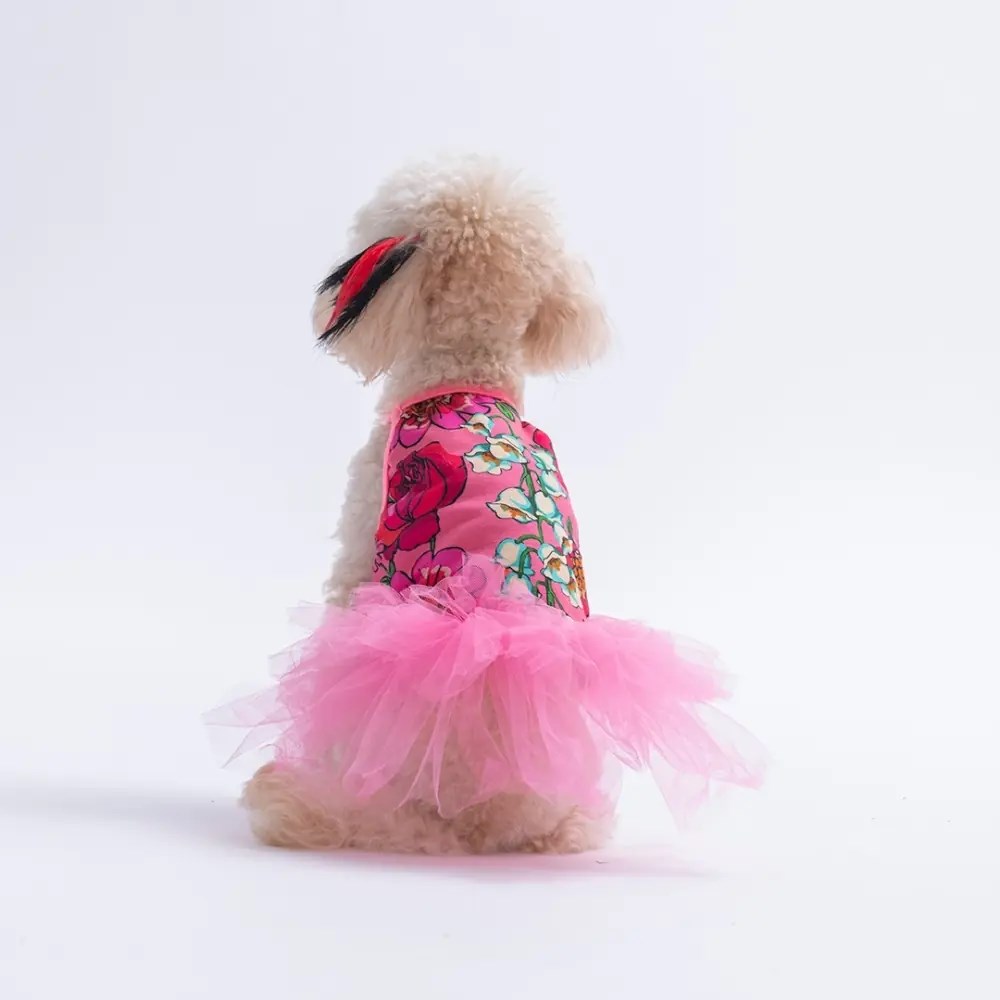 PawStar 26306 Pembe Wildflowers Elbise