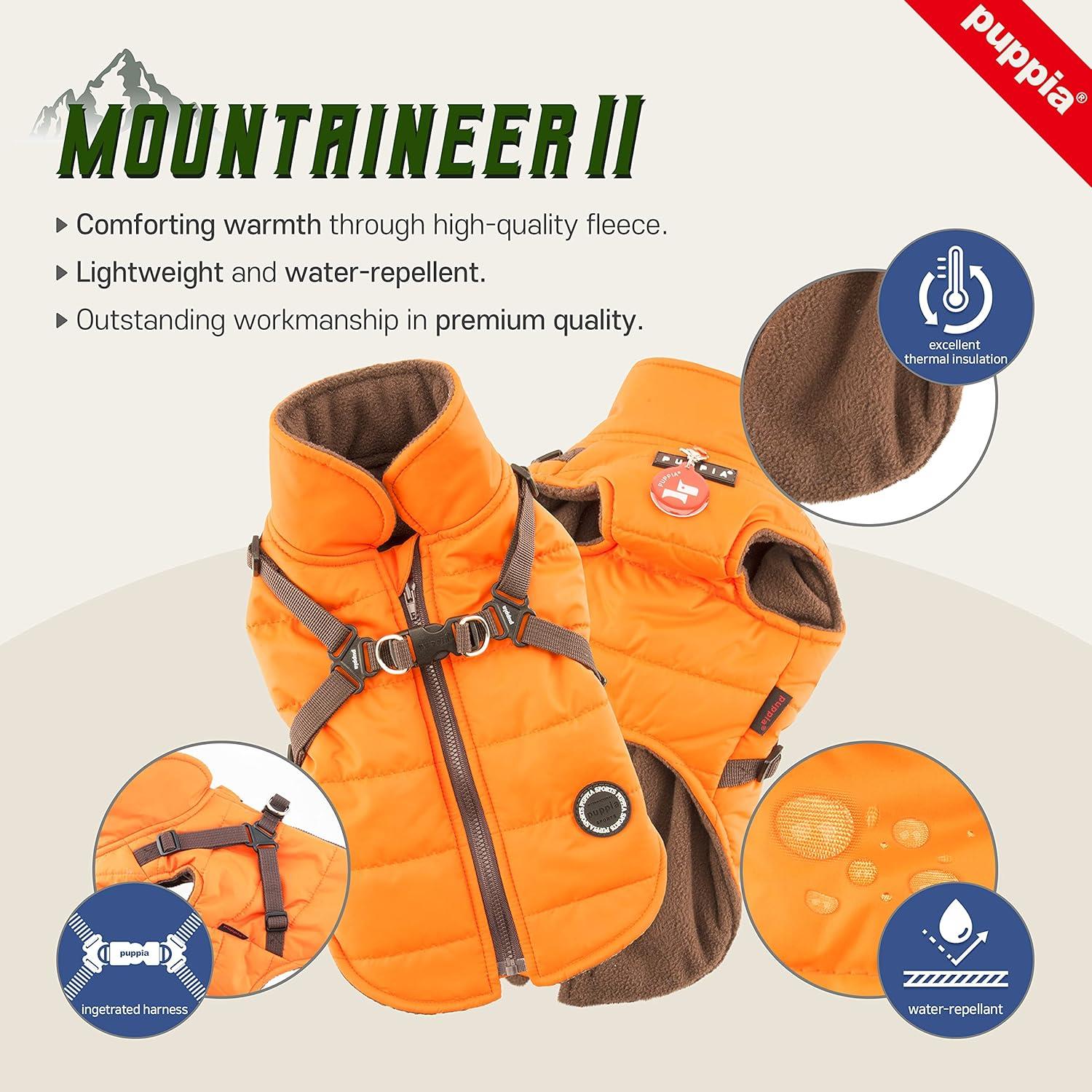 Puppia MOUNTAINEER II Göğüs Tasmalı Köpek Montu Siyah