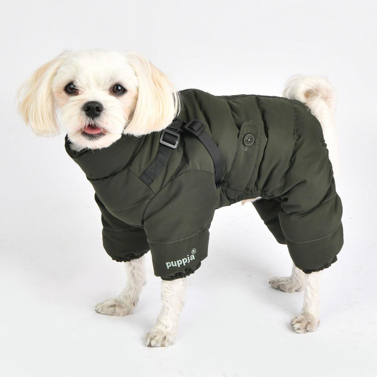 Puppia Ultra Light Soft Onesie Tasmalı Köpek Tulumu Haki