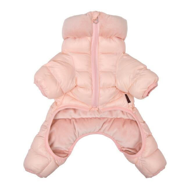 Puppia VELOUR SOFT ALLINONE JUMPER pink Köpek Tulumu