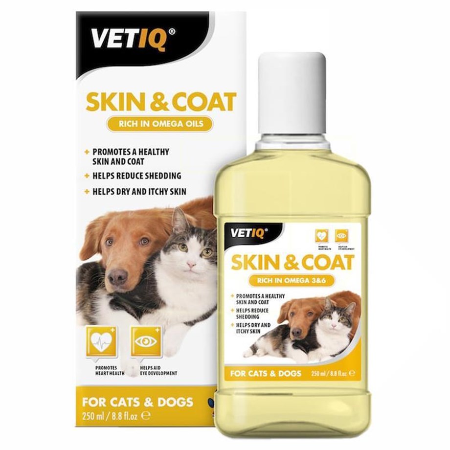 VetIQ Skin Coat Kedi Köpek Omega 3 ve Omega 6 Besin Takviyesi 250 Ml