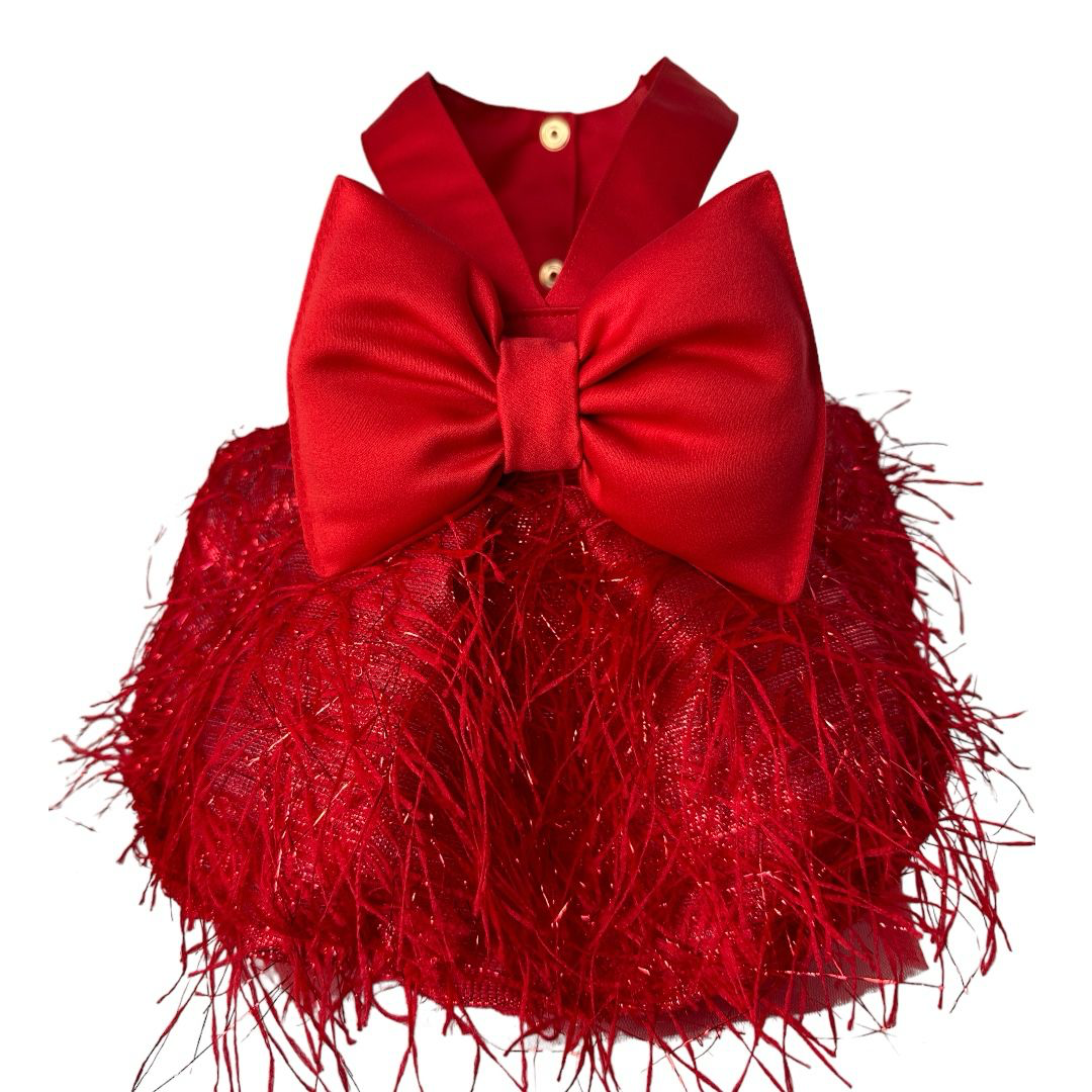 ZiggyDog Kırmızı Tüllü Köpek Elbisesi