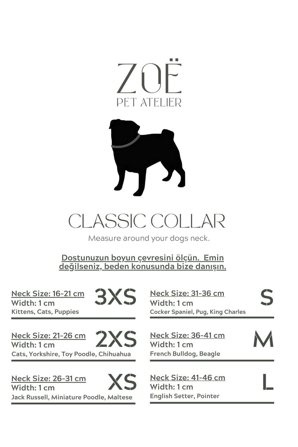 Zoe Pet Atelier Classic Boyun Tasması - Lacivert