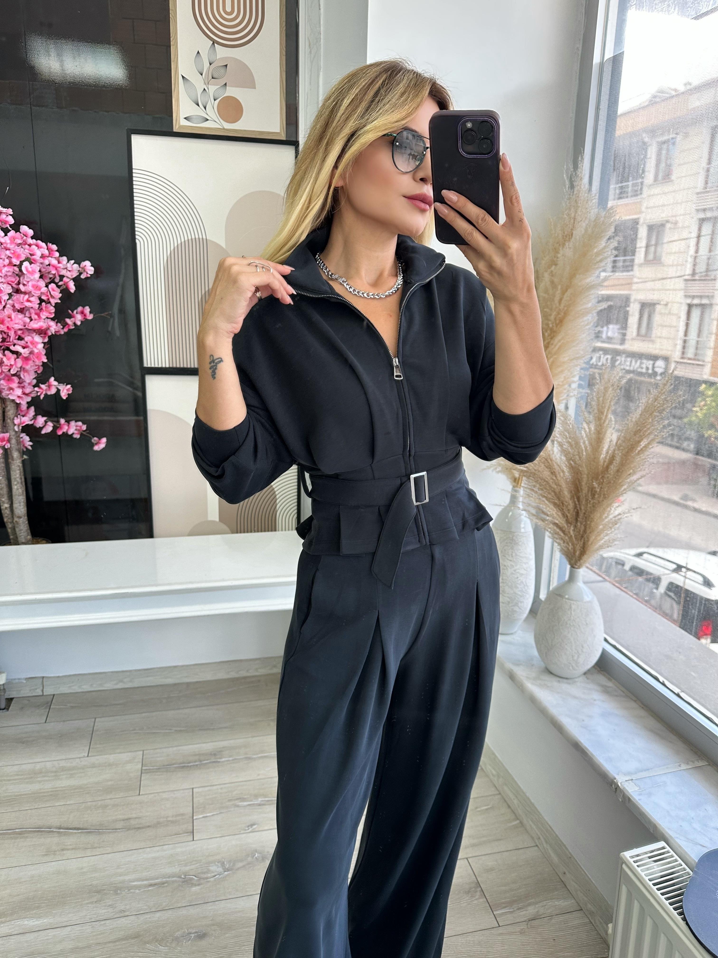 Antrasit Modal Kumaş Ceket Pantolon Takım