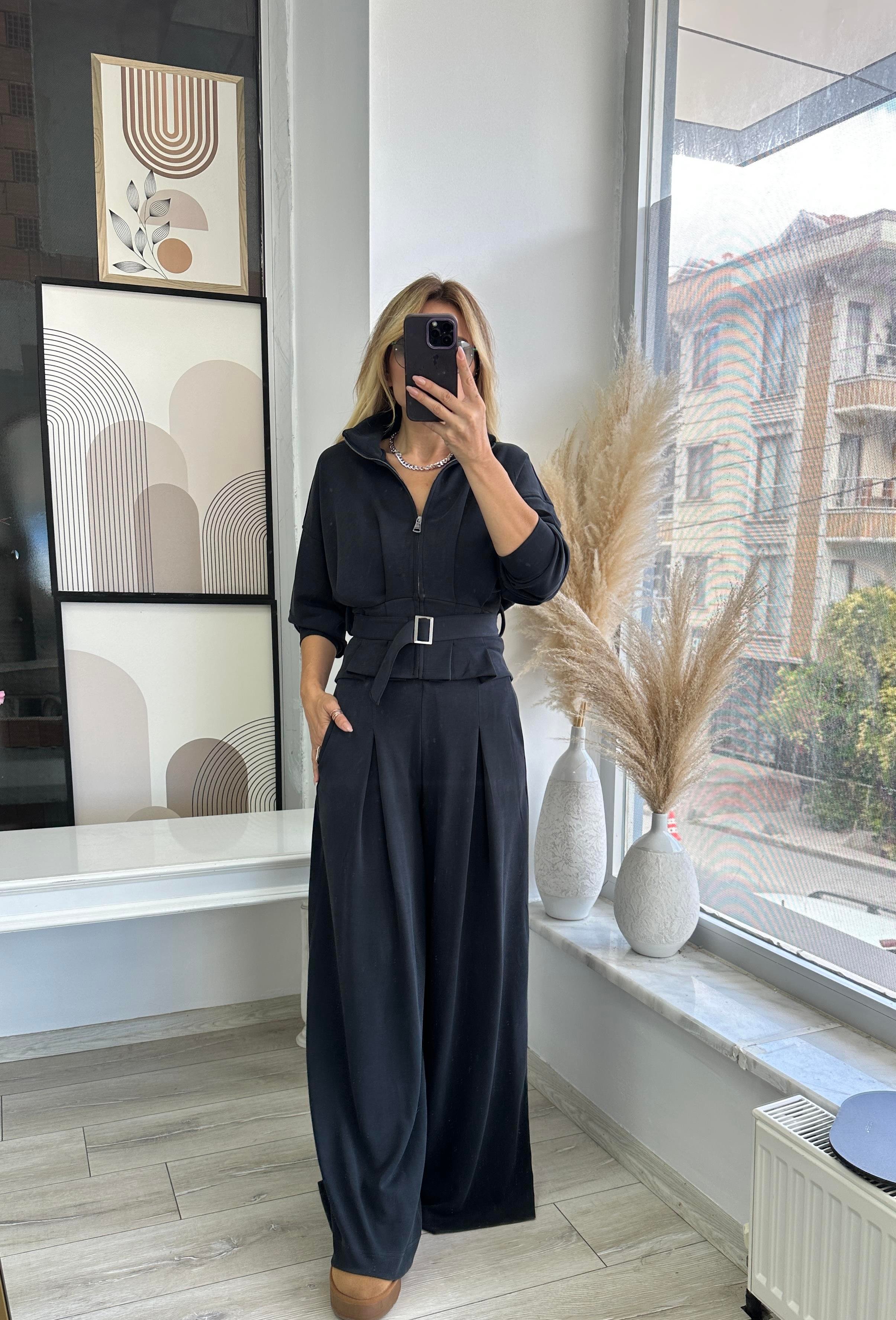 Antrasit Modal Kumaş Ceket Pantolon Takım