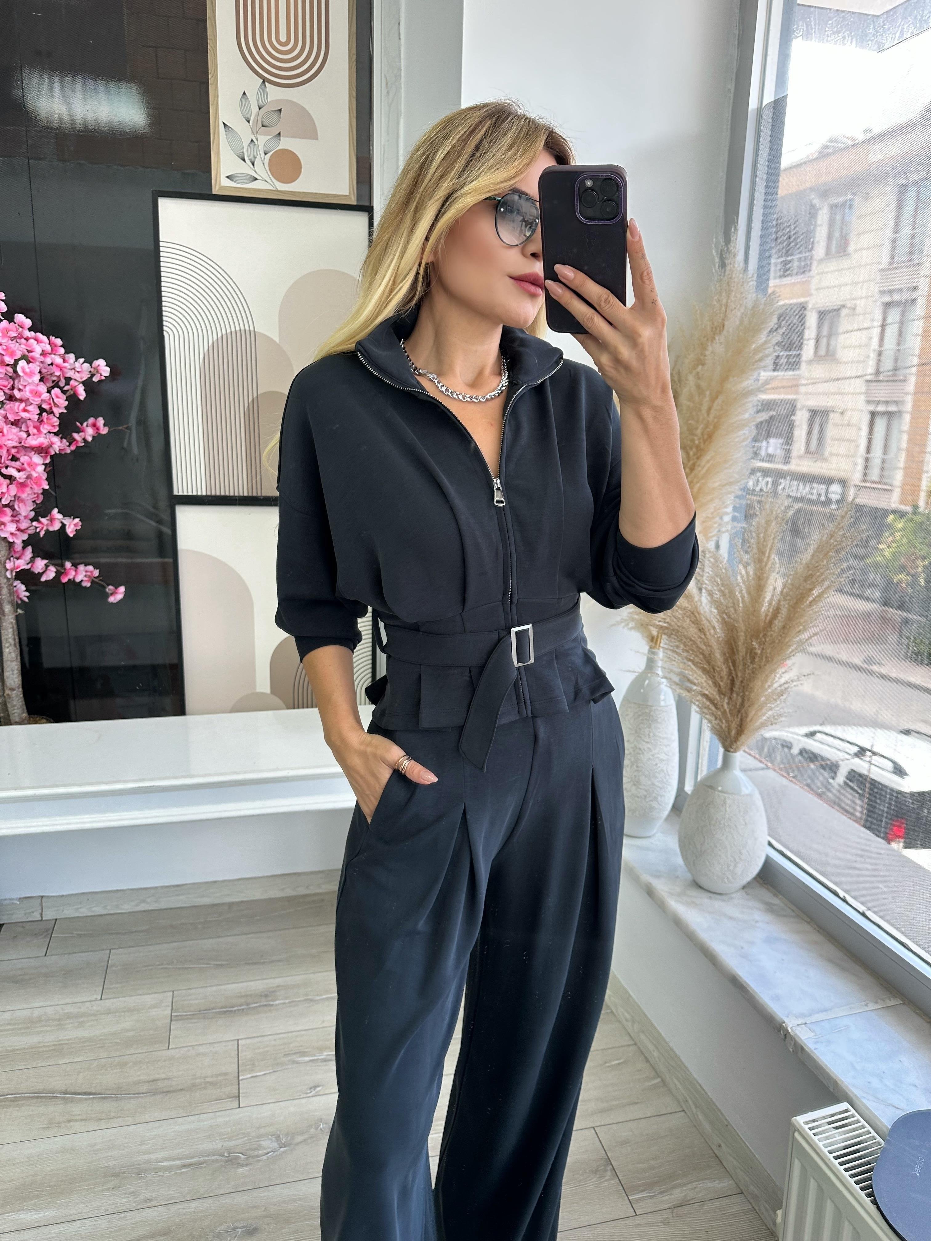 Antrasit Modal Kumaş Ceket Pantolon Takım