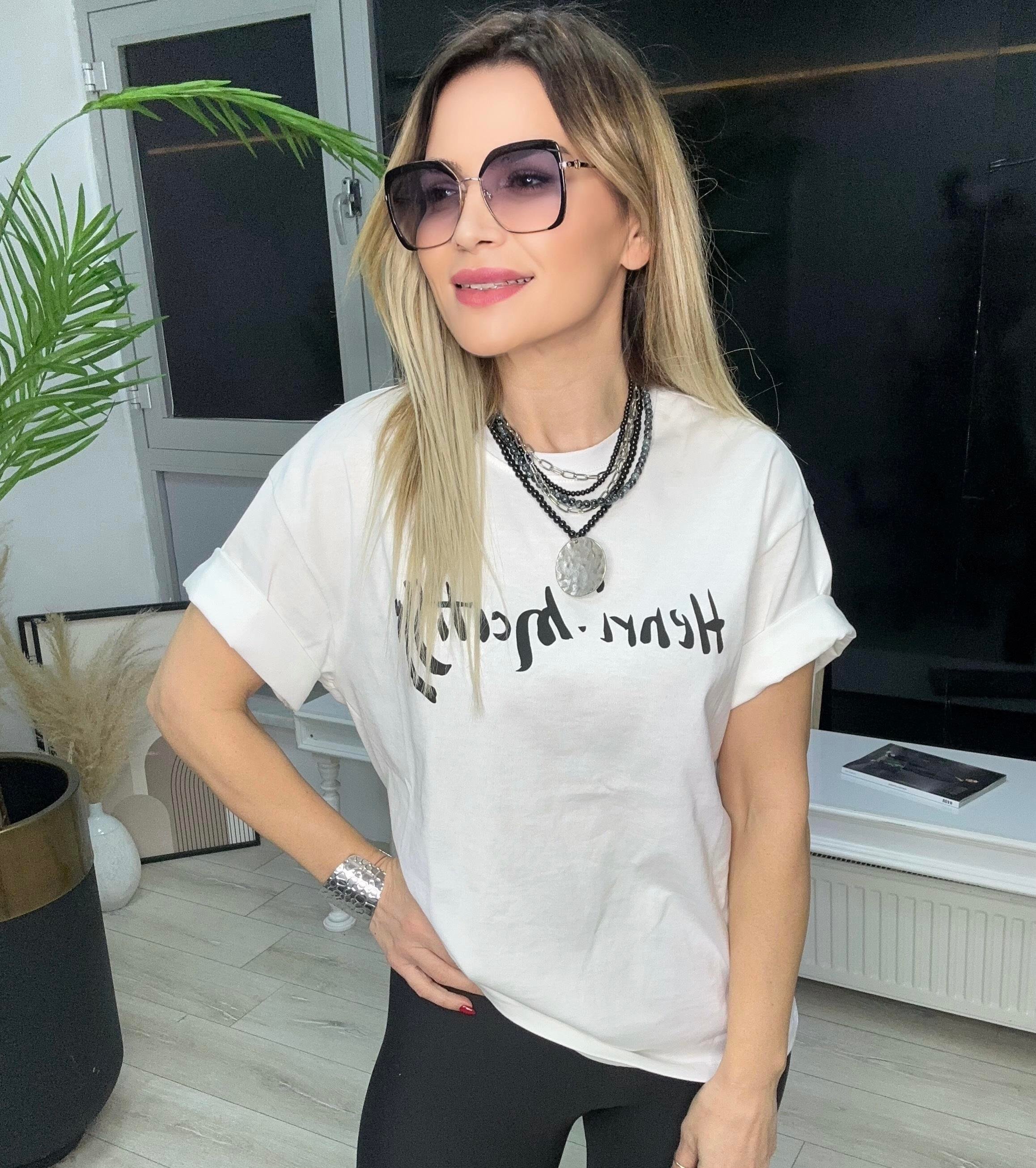 Baskılı Beyaz Tşhirt 