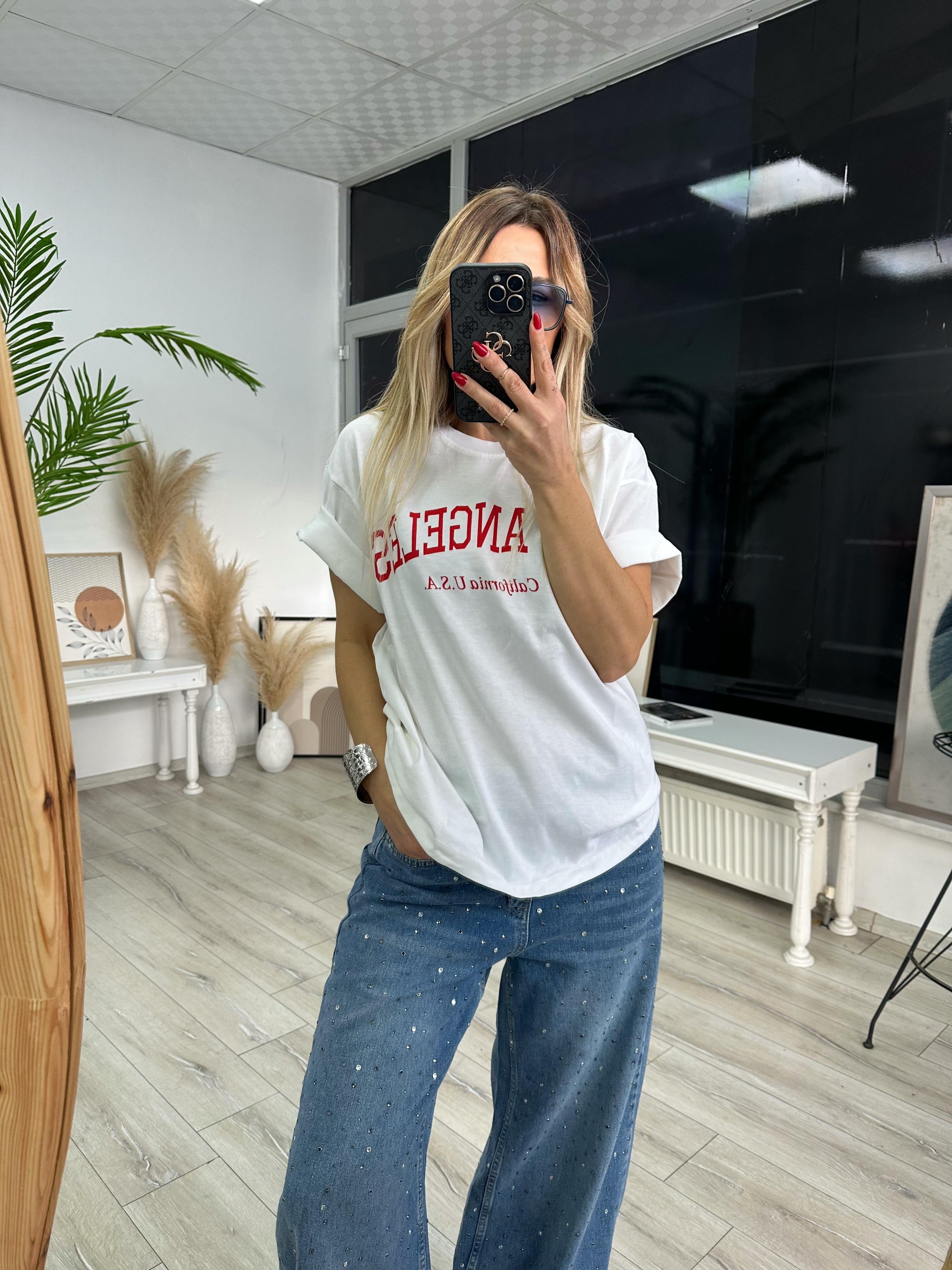 Baskılı Beyaz Tşhirt 