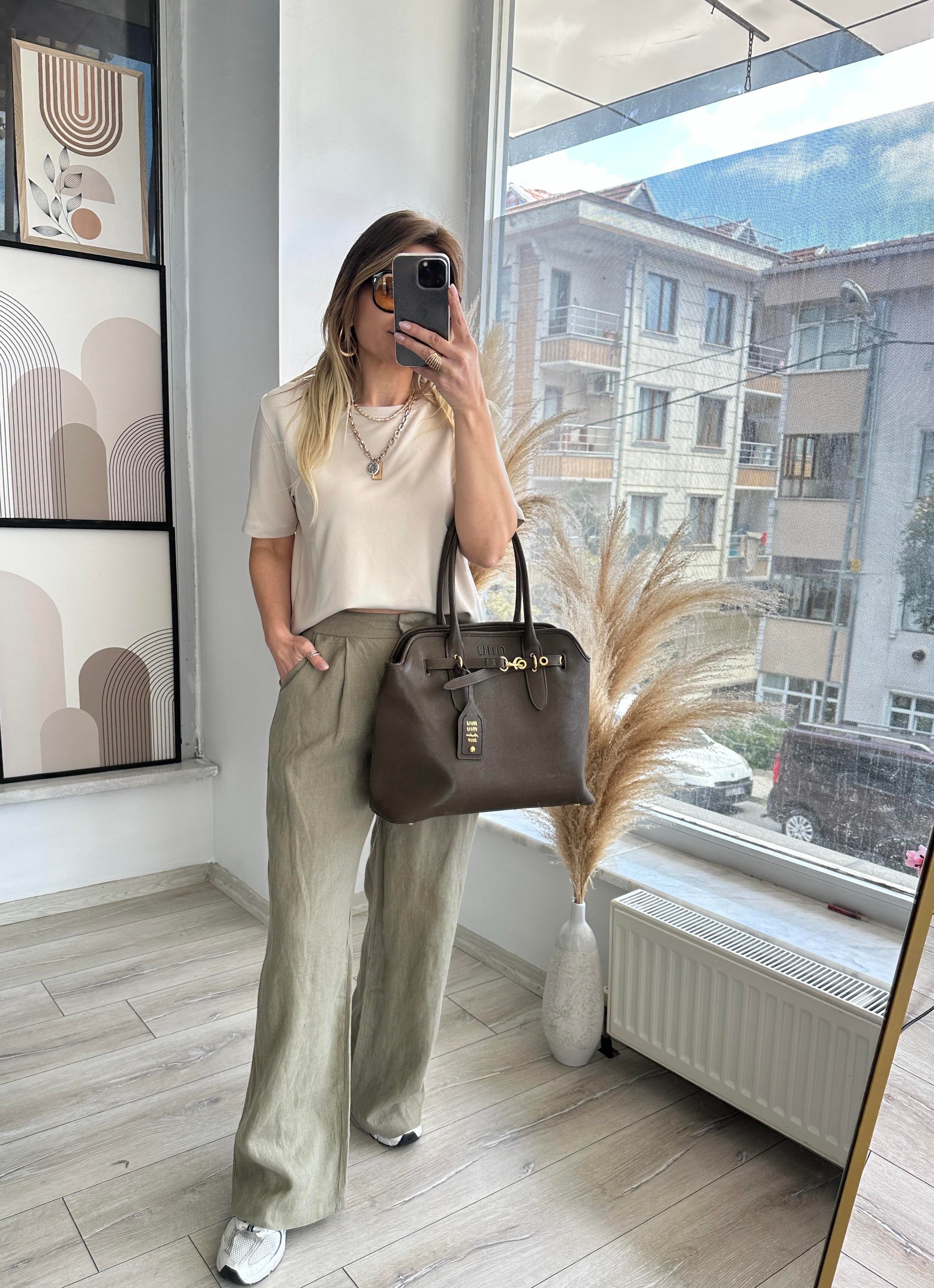 Bej Modal Kumaş Tşhirt 