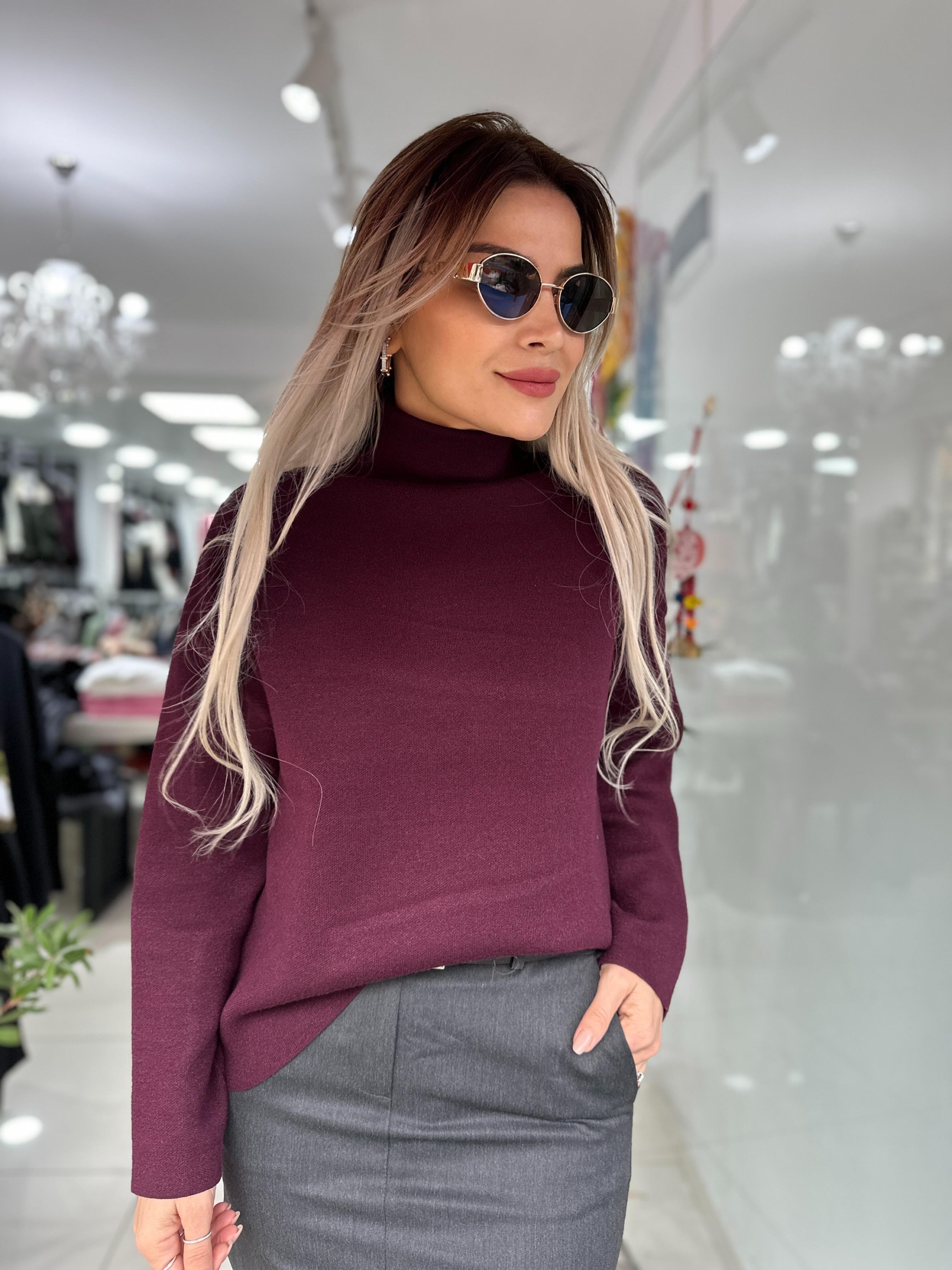 Bordo Boğazlı Kazak 