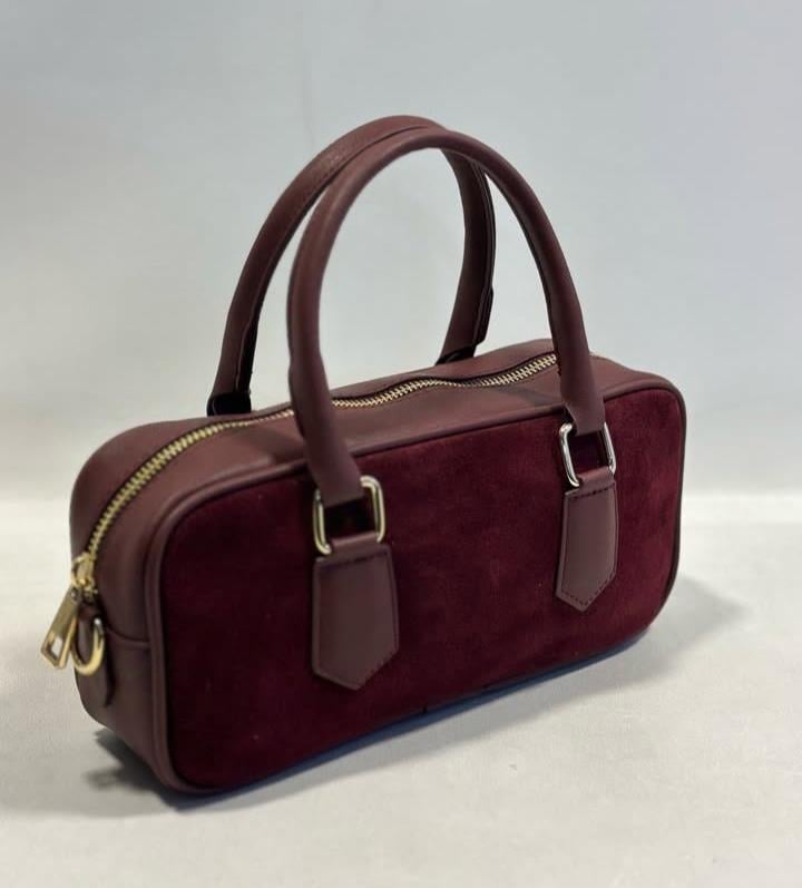 Bordo Mini Süet Çanta