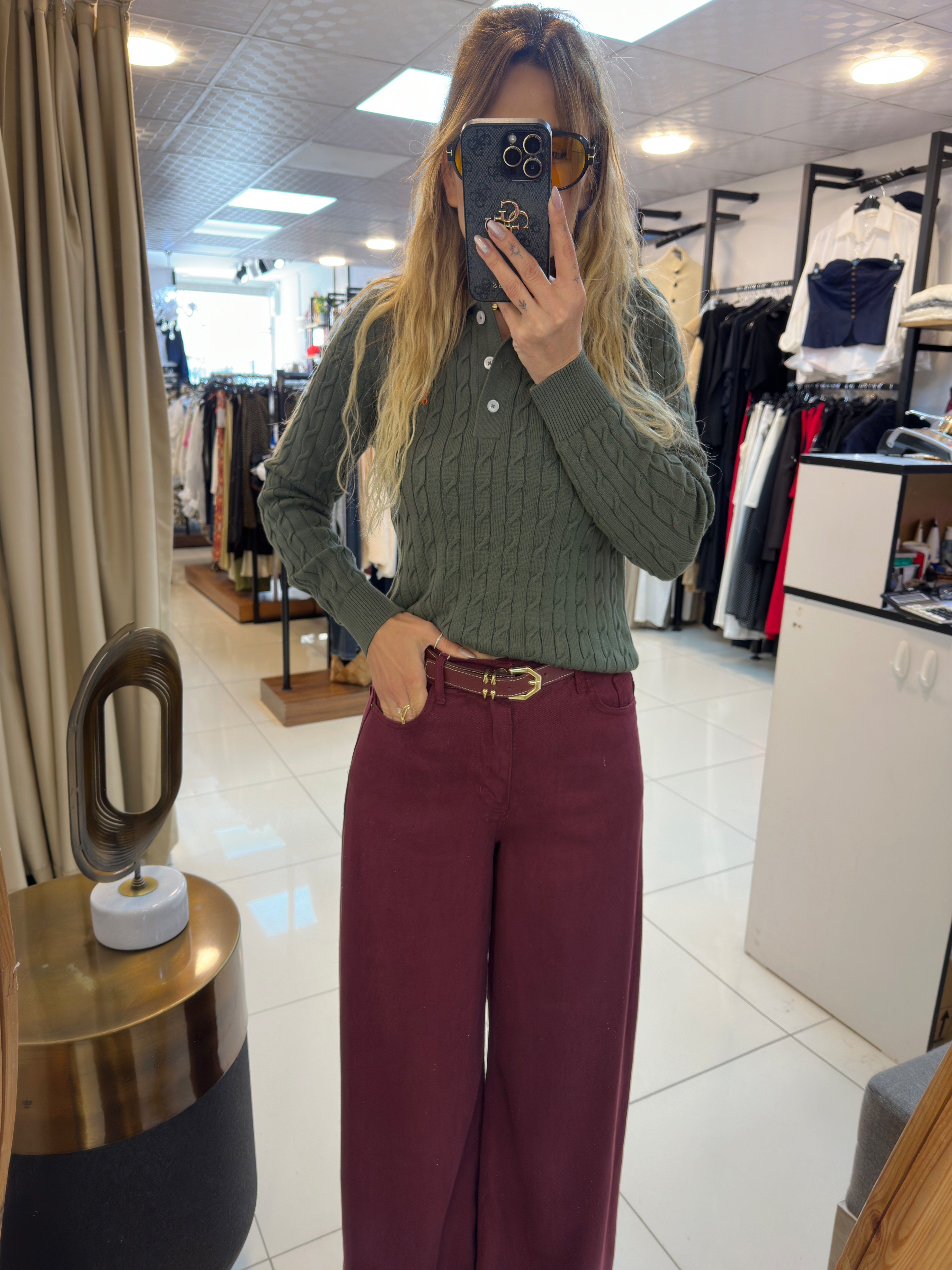 Bordo Tensel Kumaş Jean