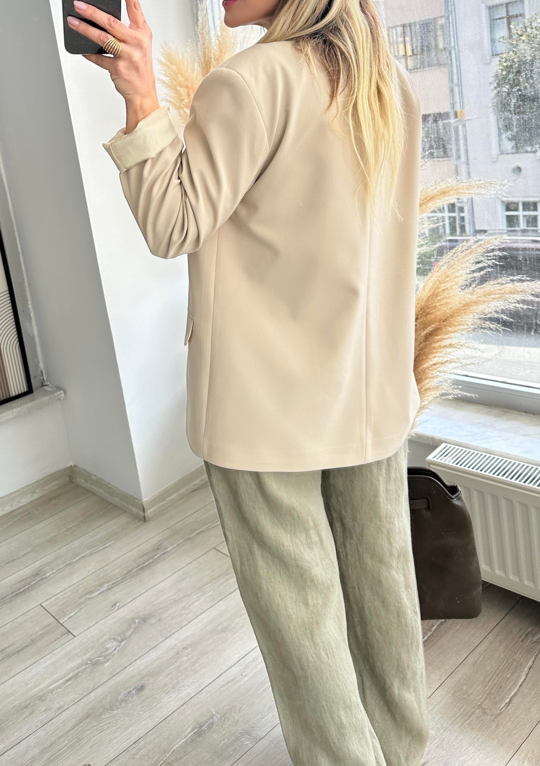 DLV Bej Astarlı Blazer