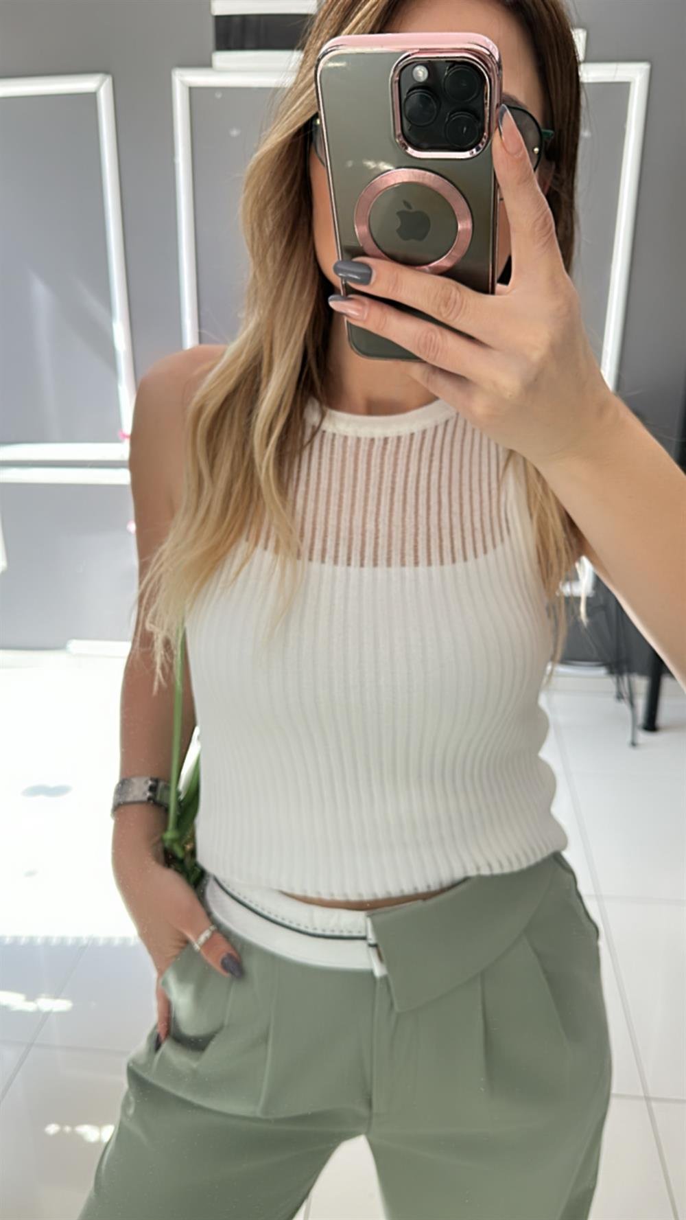 DLV Beyaz Transparan Triko