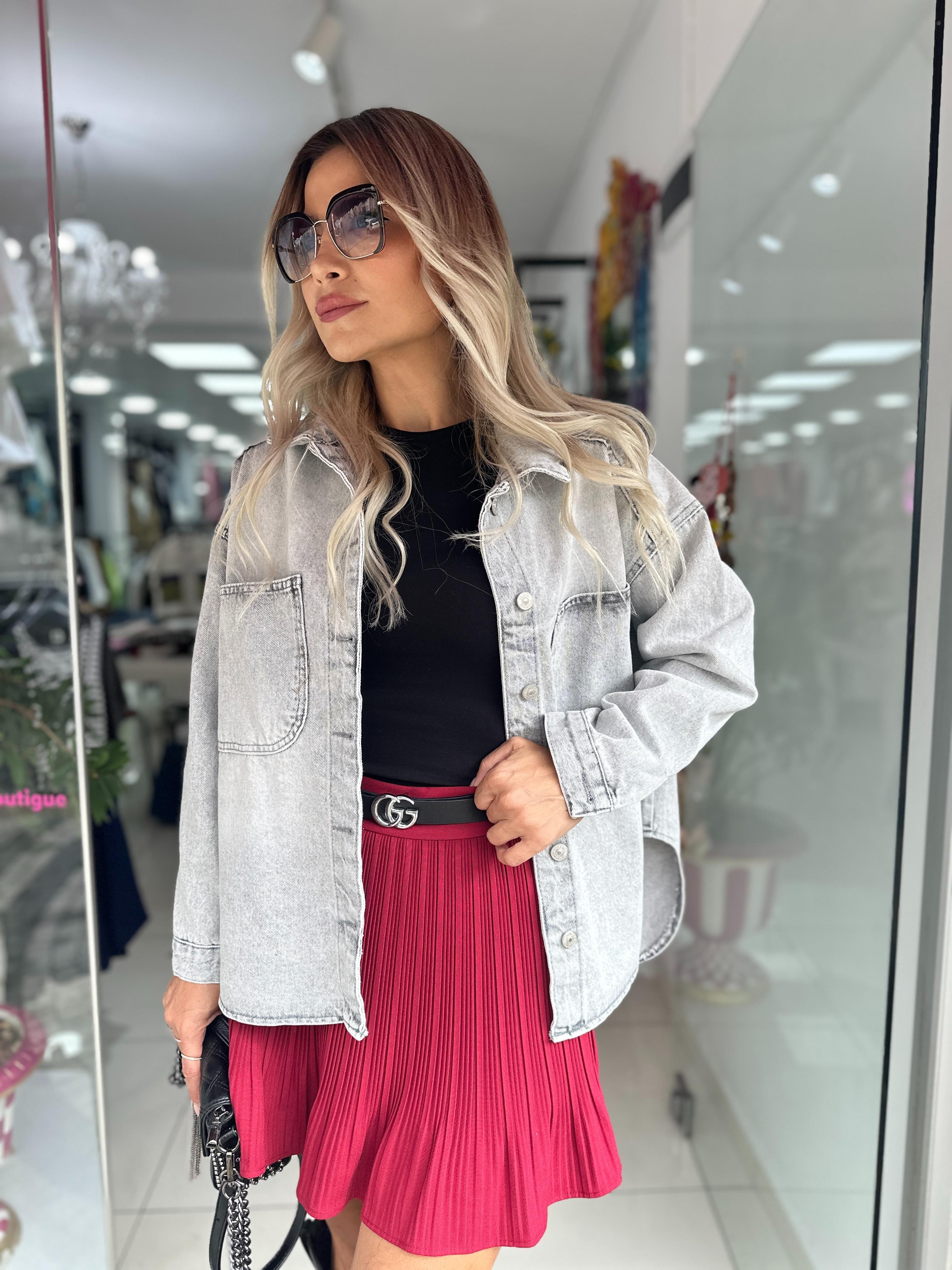 DLV Gri İnce Denim Ceket