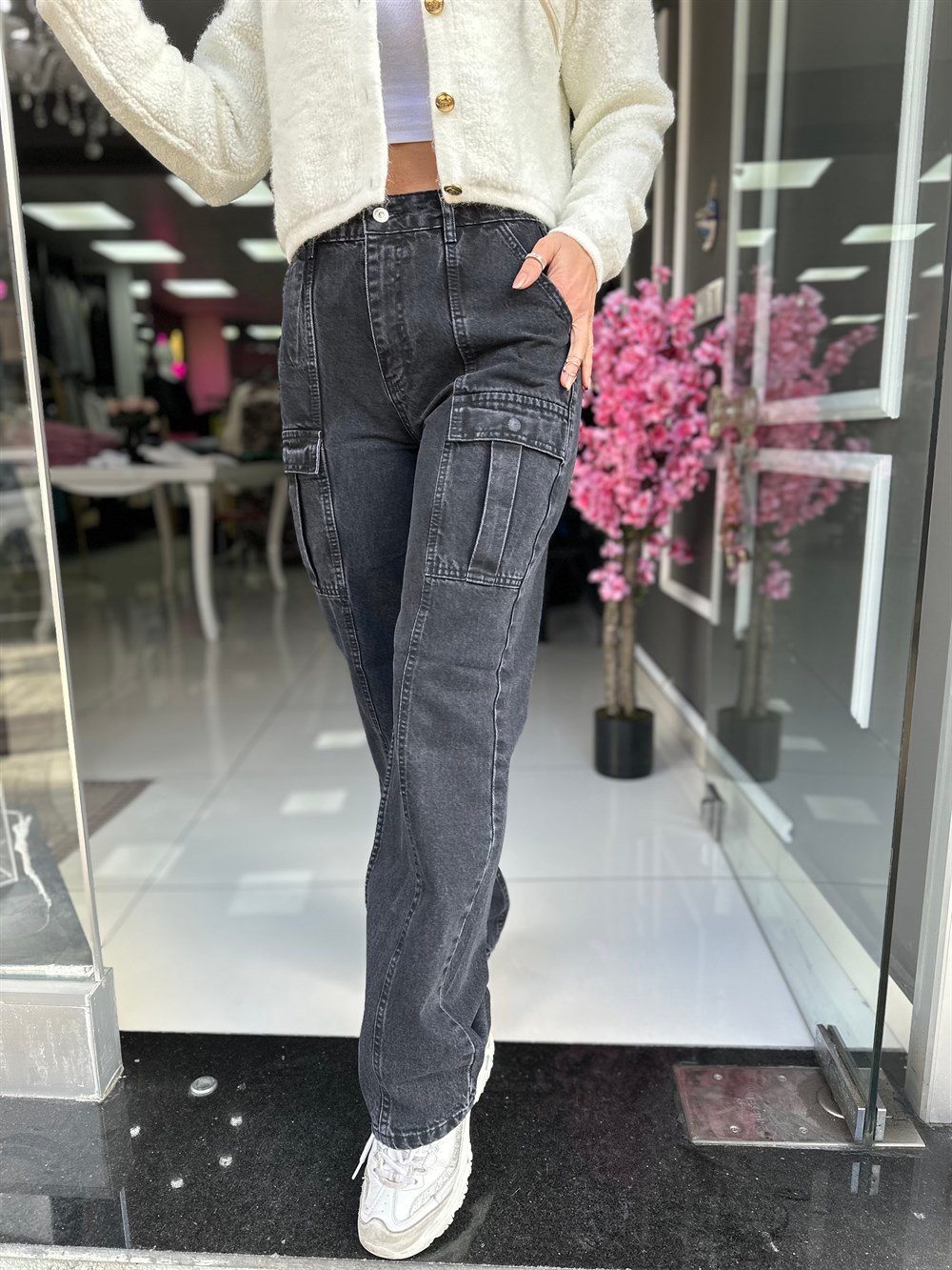 DLV Önü Çift Cepli Straight Pantolon