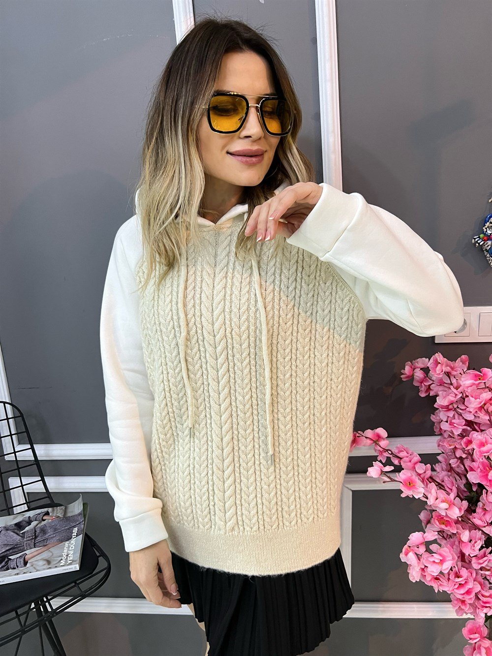 DLV Saç Örgülü Sweat