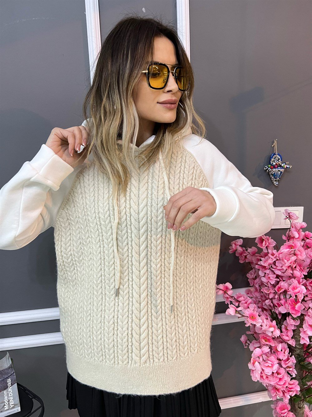 DLV Saç Örgülü Sweat