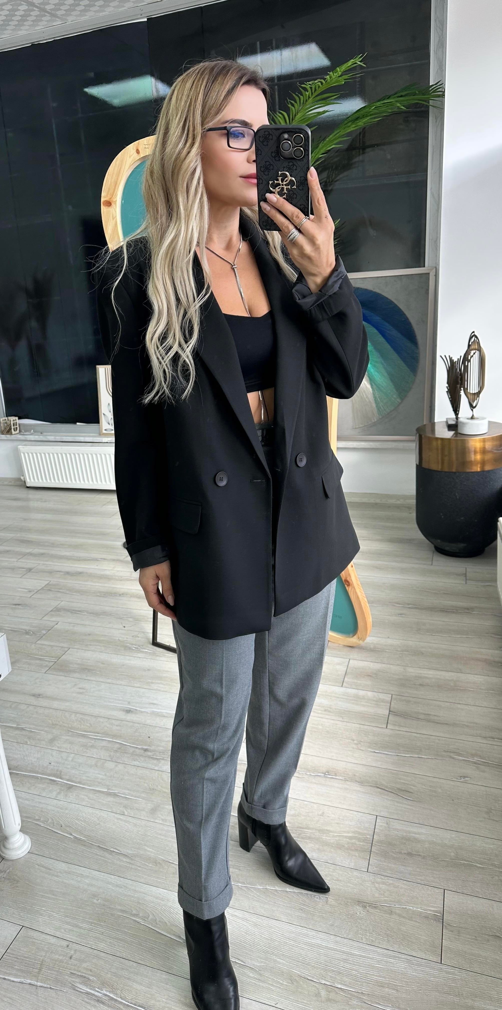 DLV Siyah Blazer Ceket
