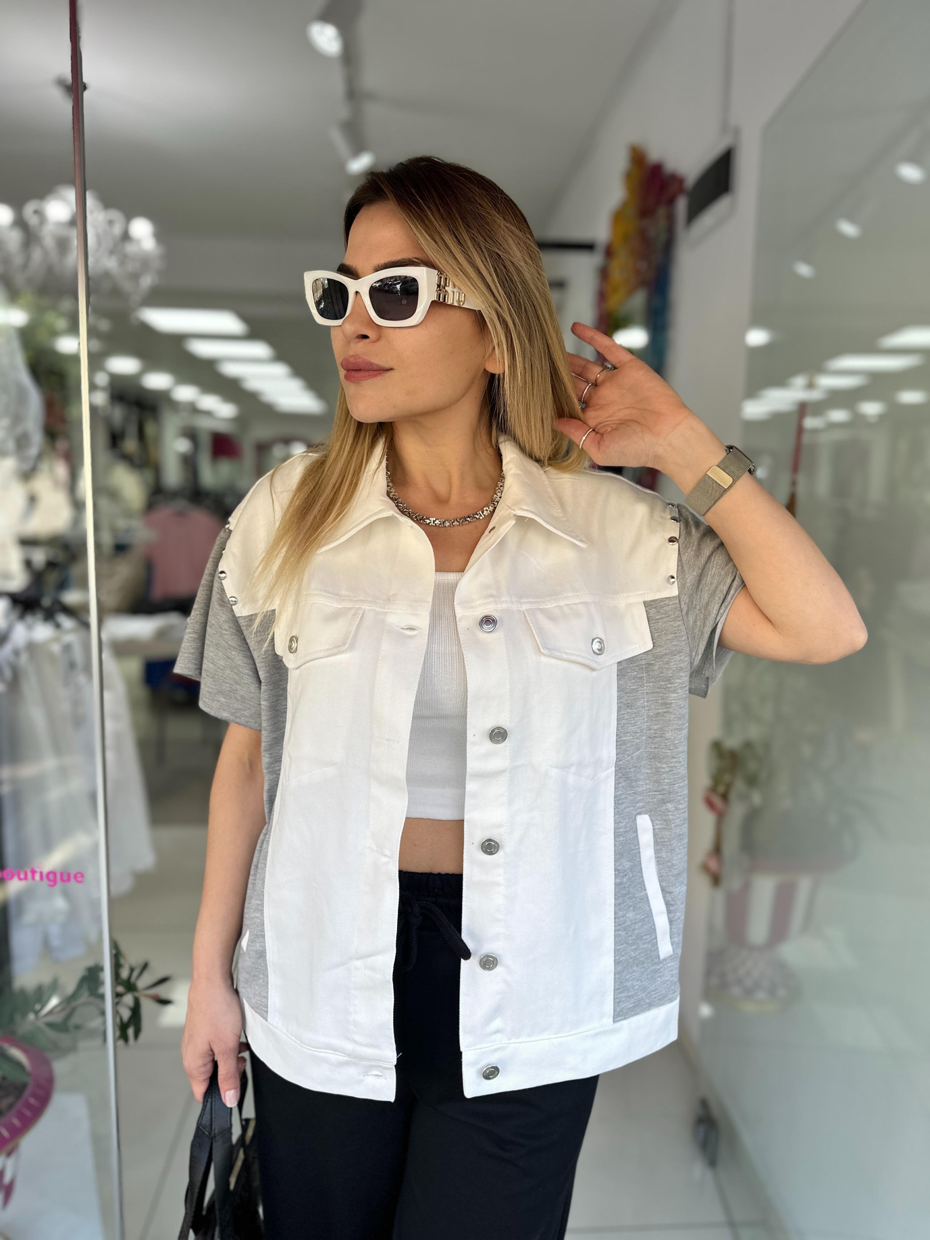 Drop Detaylı Kısa Kol Ceket 