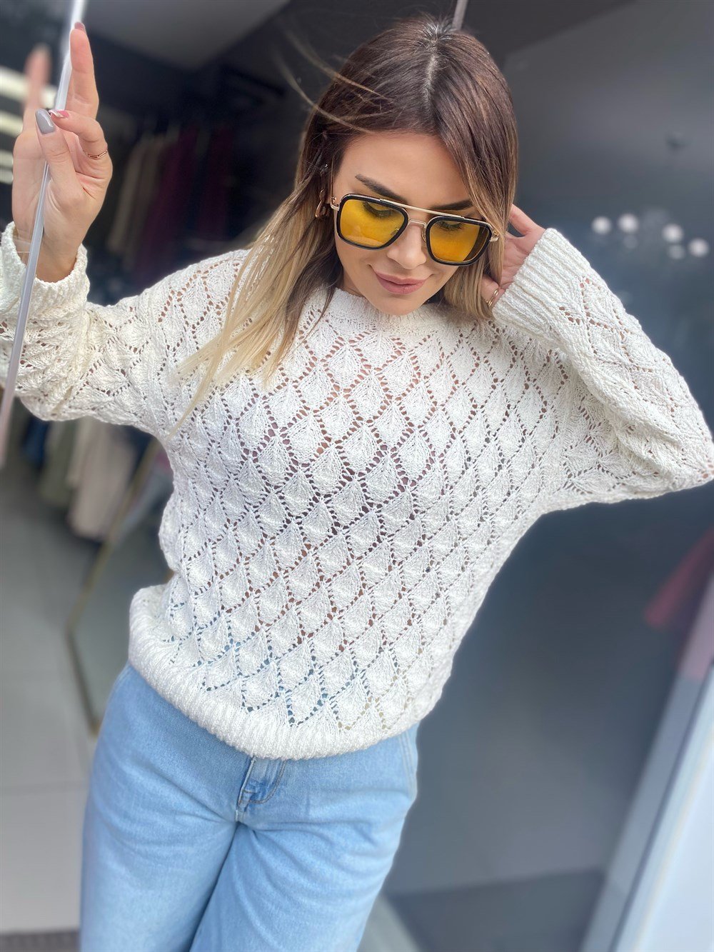 ESP Ajurlu Bej Triko