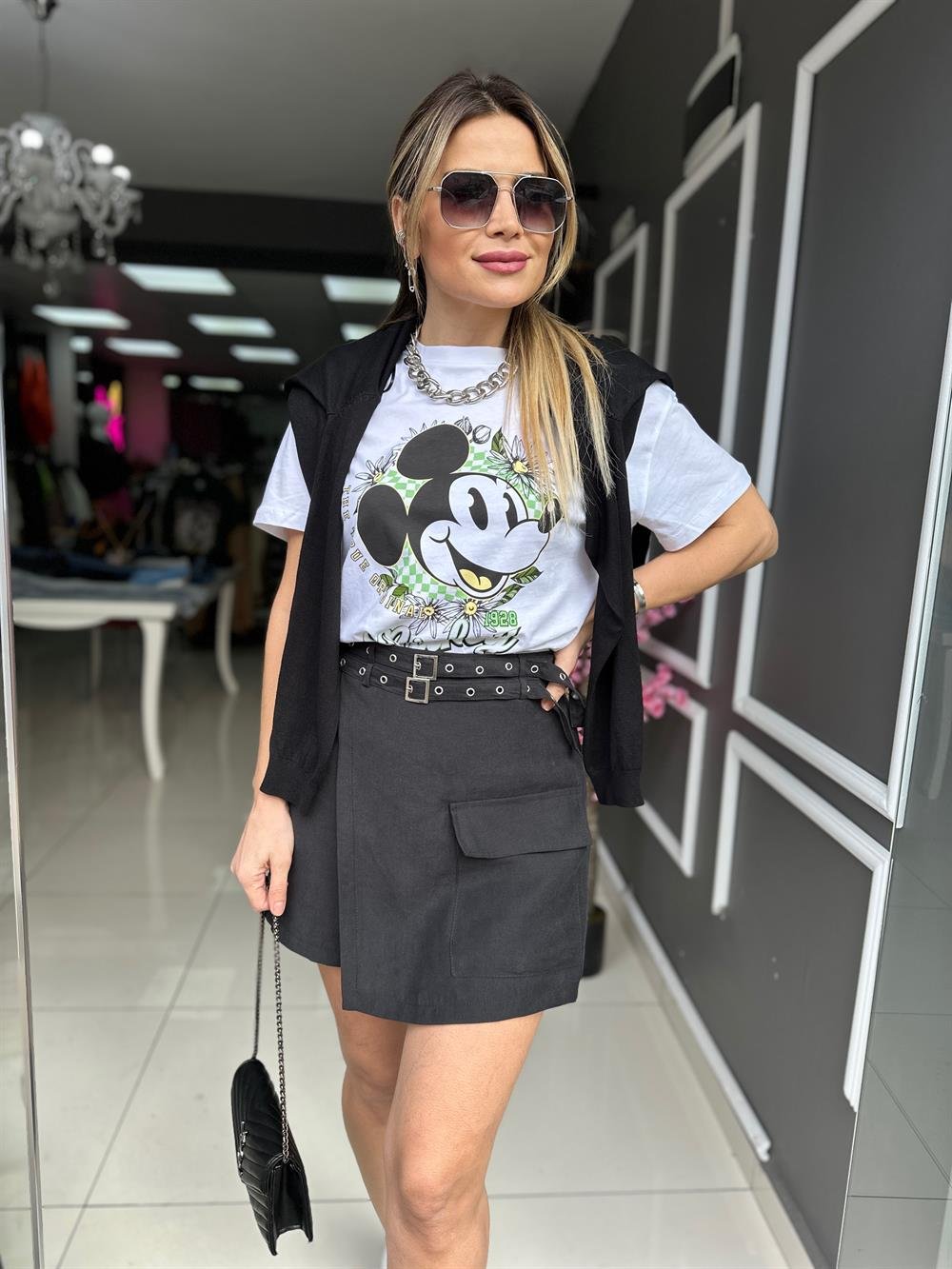 FC Siyah Çift Kemer Şortetek  