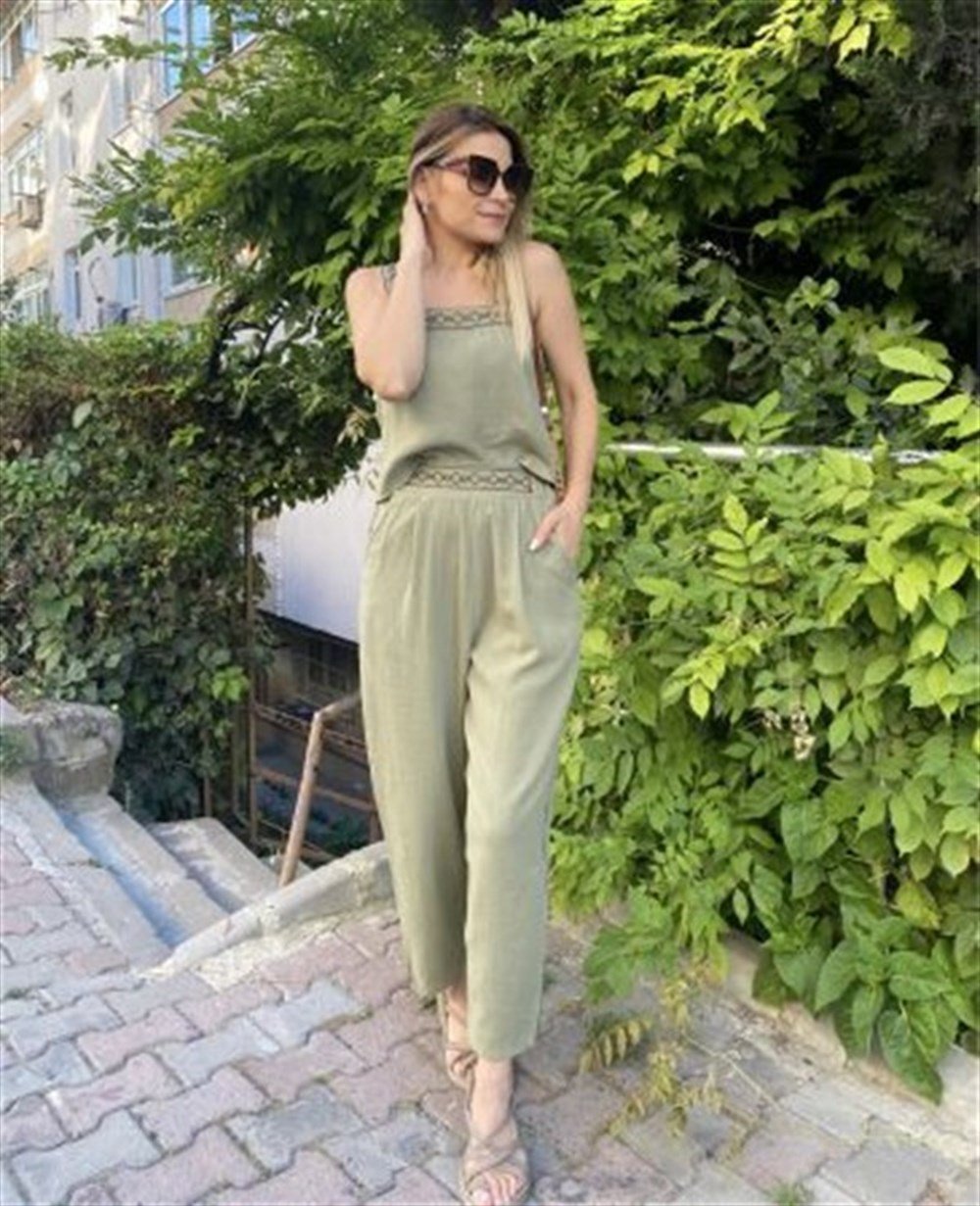 FC Yeşil Boncuk İşleme Müslin Takım