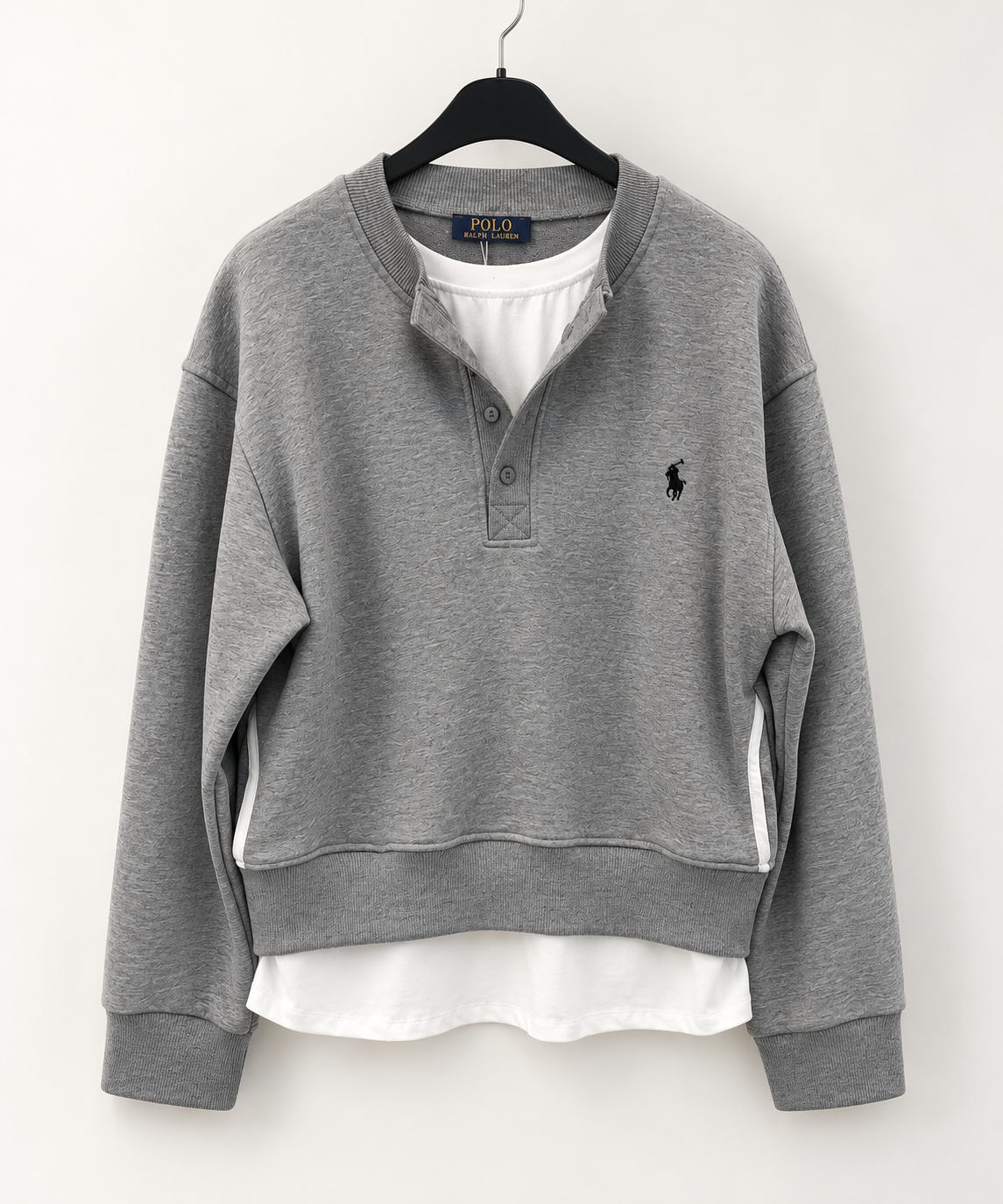 Gri T-shirt Detaylı Sweat