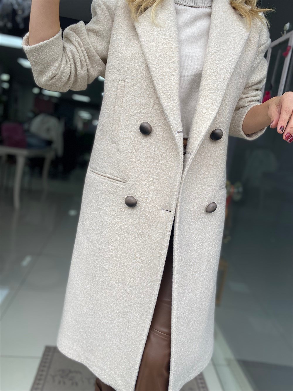 HYL Ekru Buklet Kaban