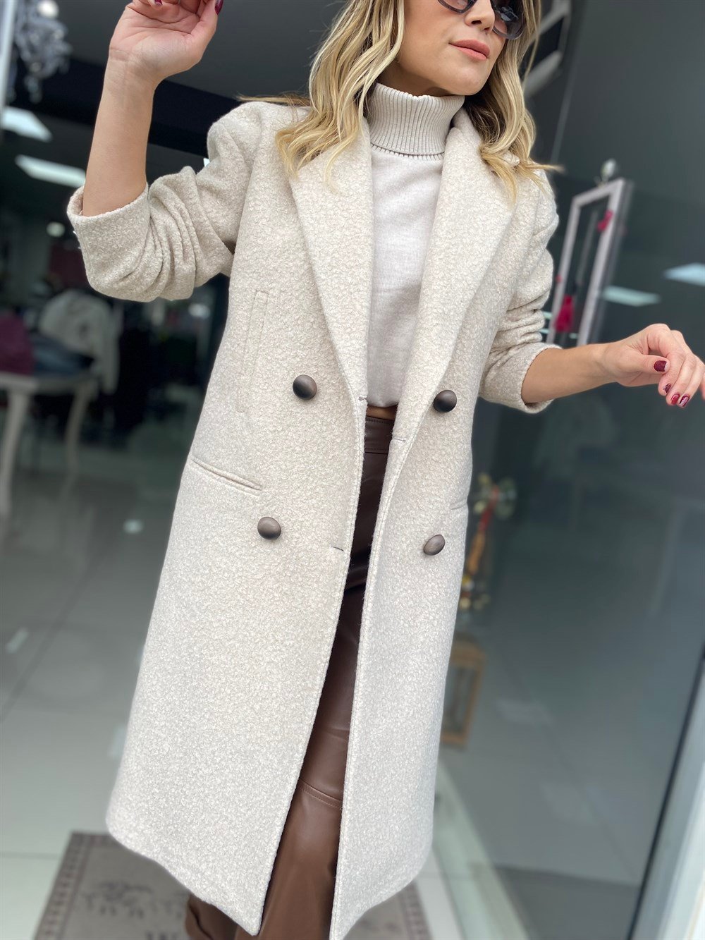 HYL Ekru Buklet Kaban