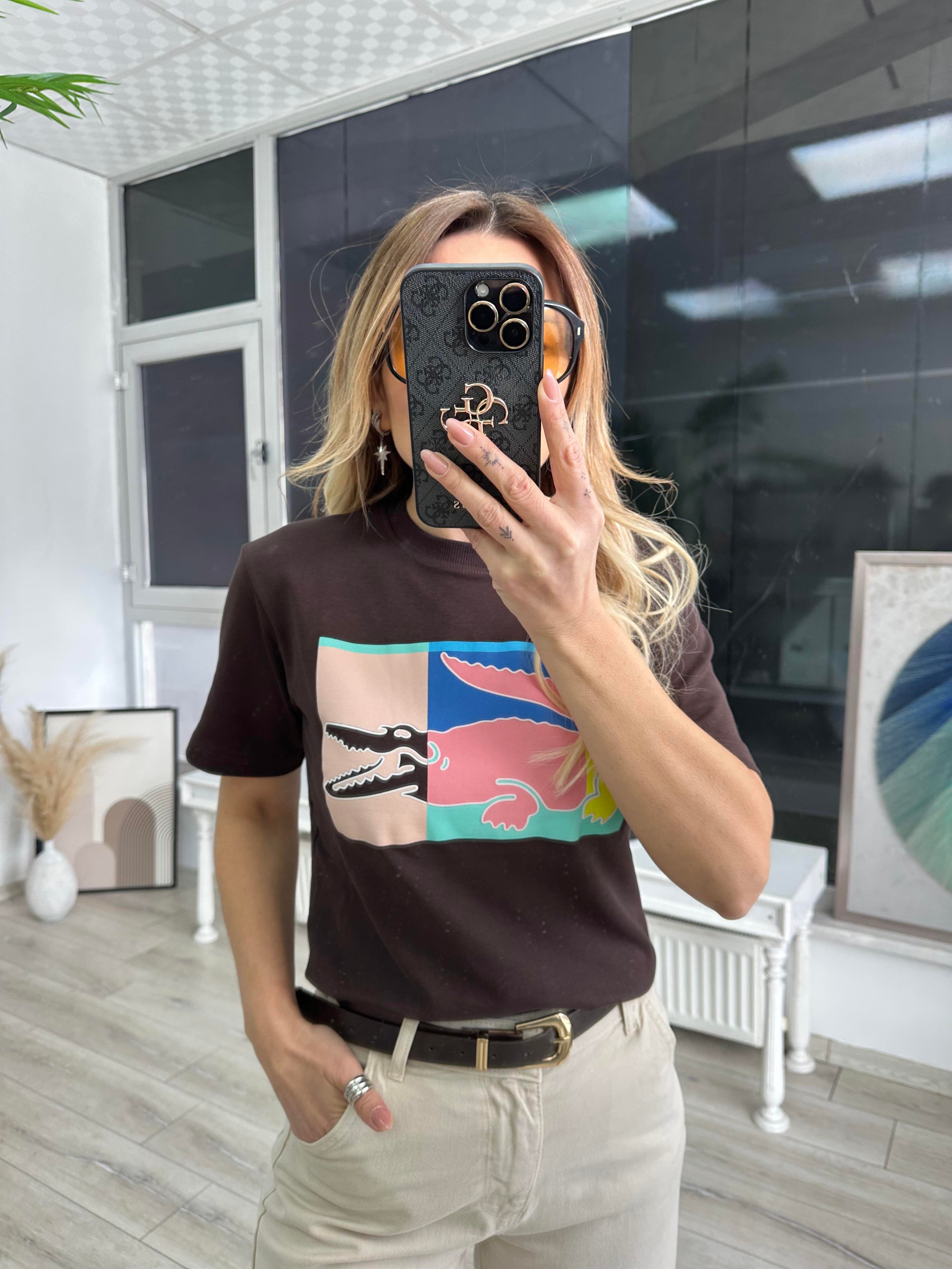 Kahve Baskılı Tşhirt