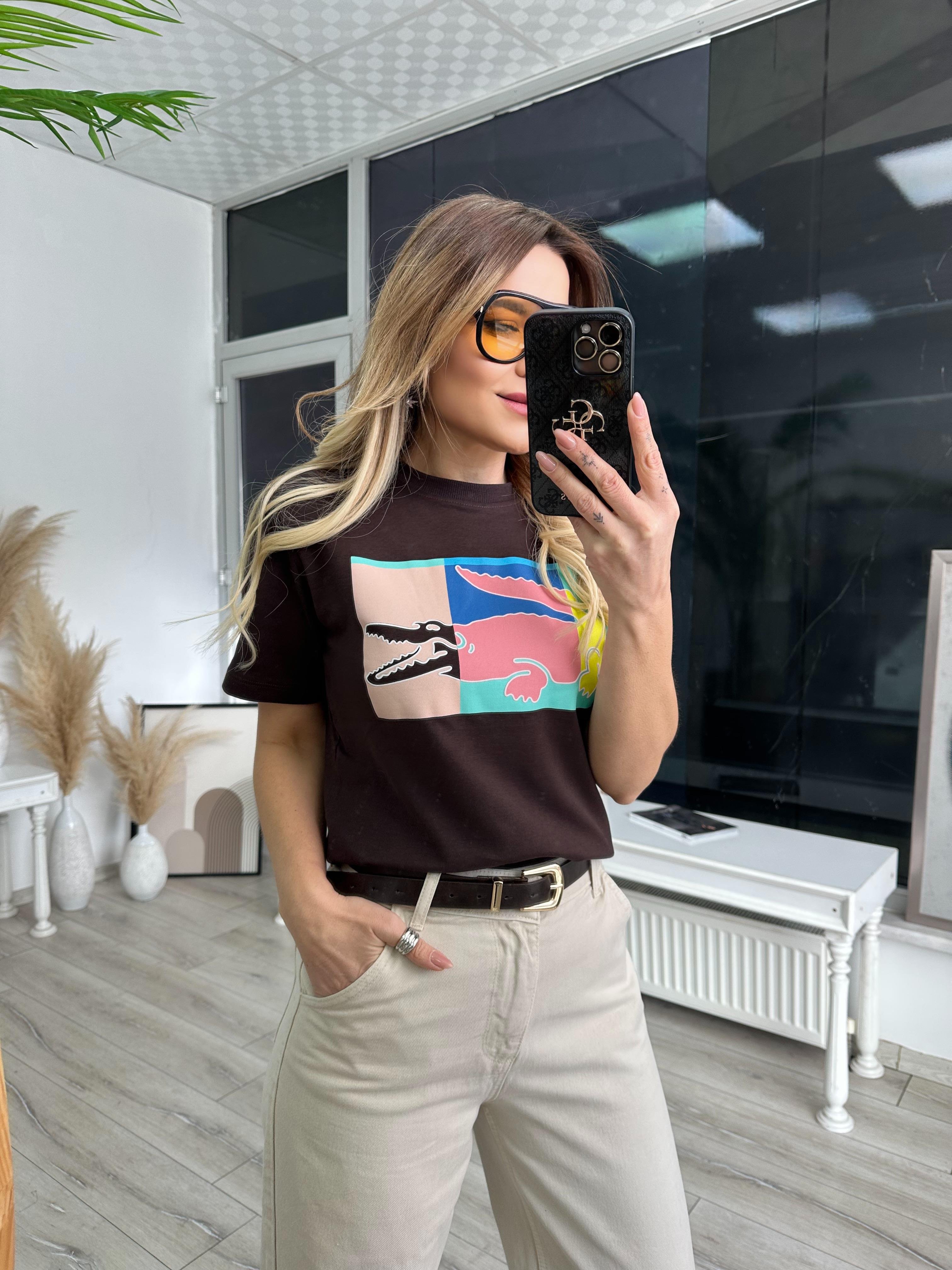 Kahve Baskılı Tşhirt