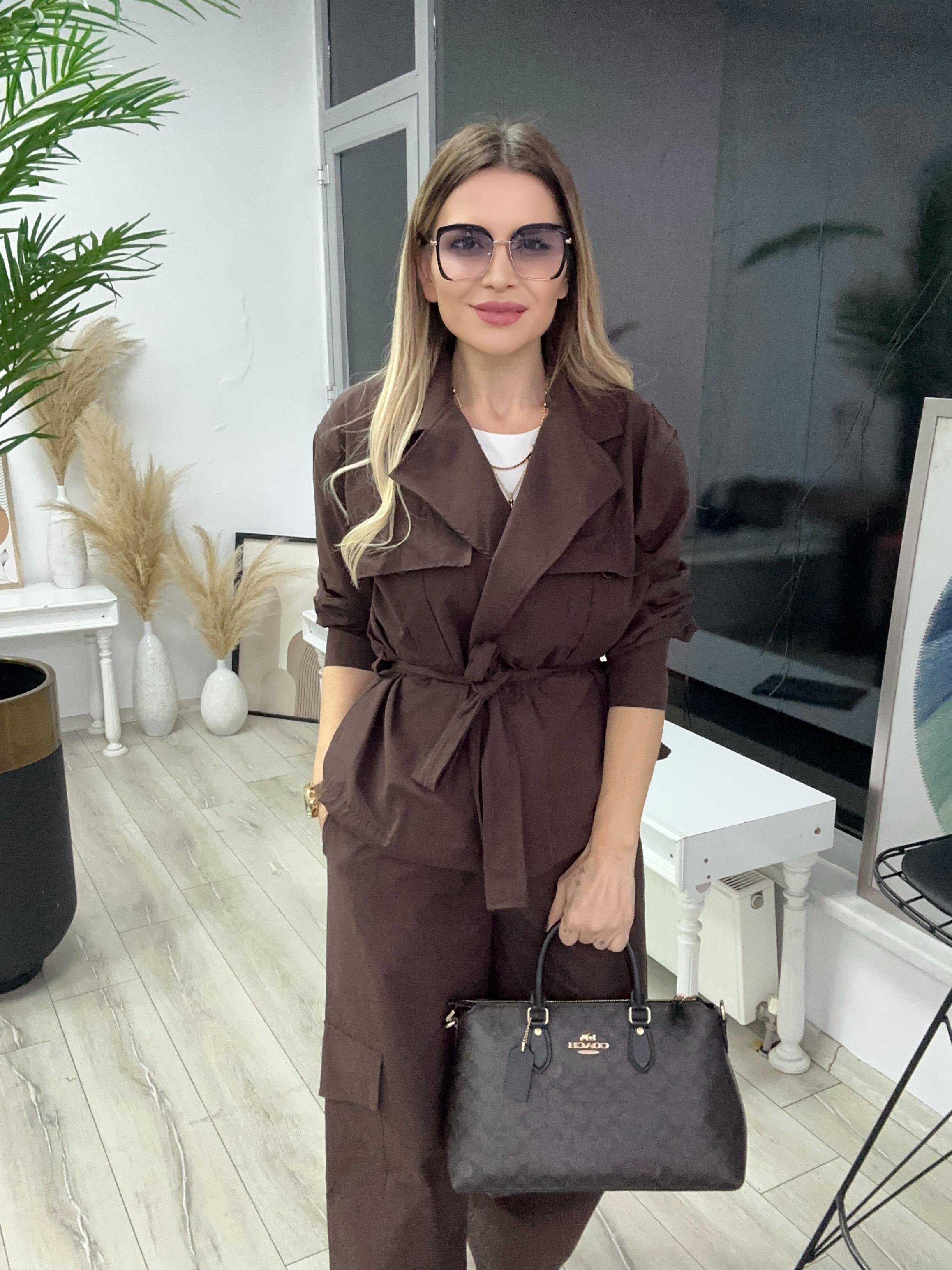 Kahve Ceket Kargo Pantolon Takım